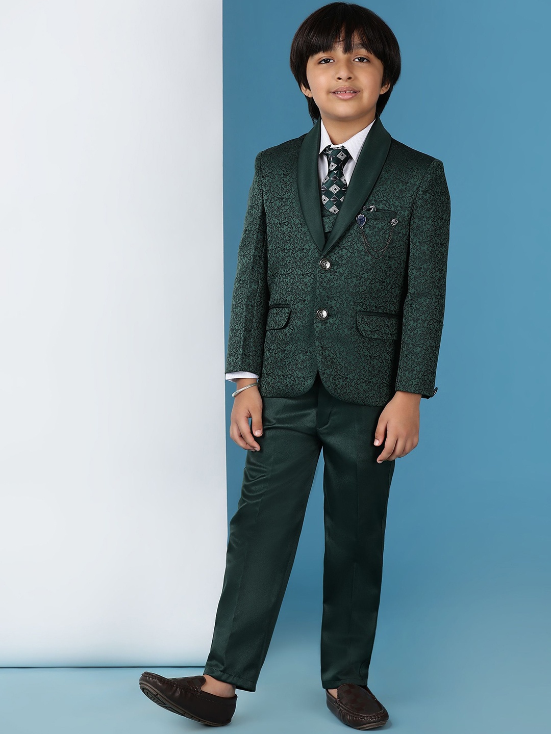 

Pro-Ethic STYLE DEVELOPER Boys Single-Breasted 5-Piece Party Suit, Green