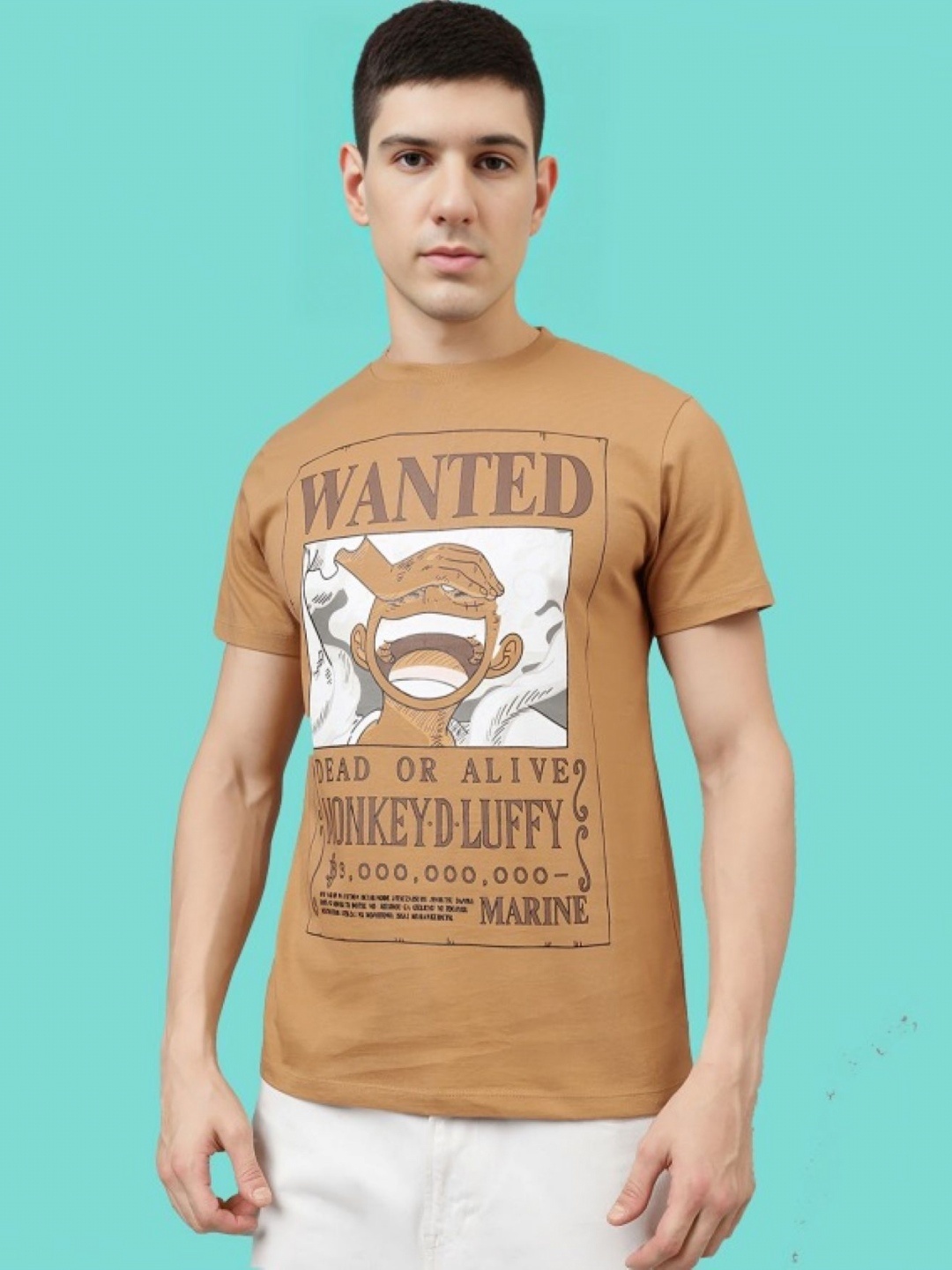 

Entertainment Store Men One Piece 2058 Printed T Shirt, Camel brown