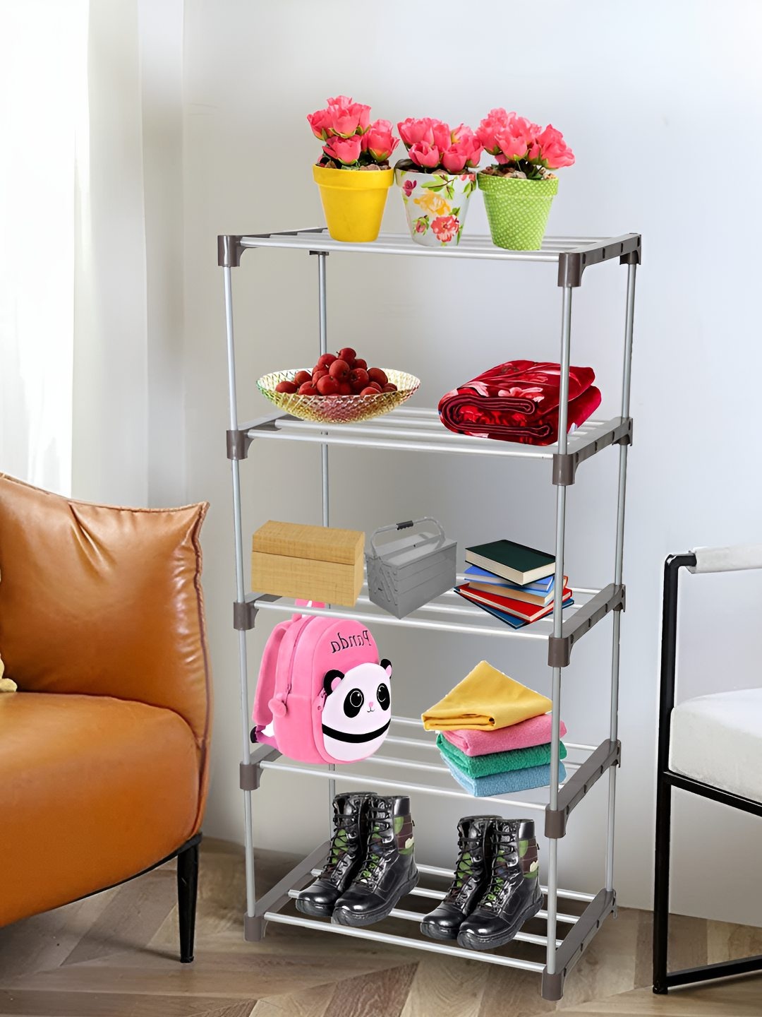 

Decent Hut 5 Shelves Portable Shoe Rack, Brown