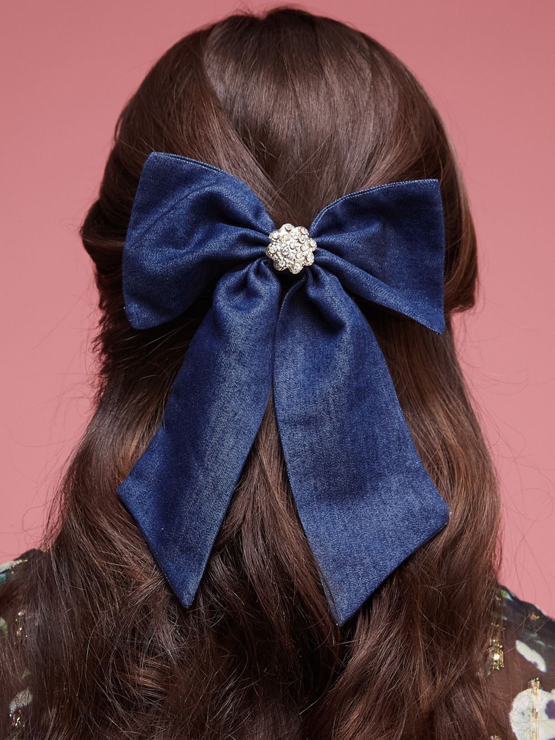 

DEPANO Women Embellished French Barrette, Blue
