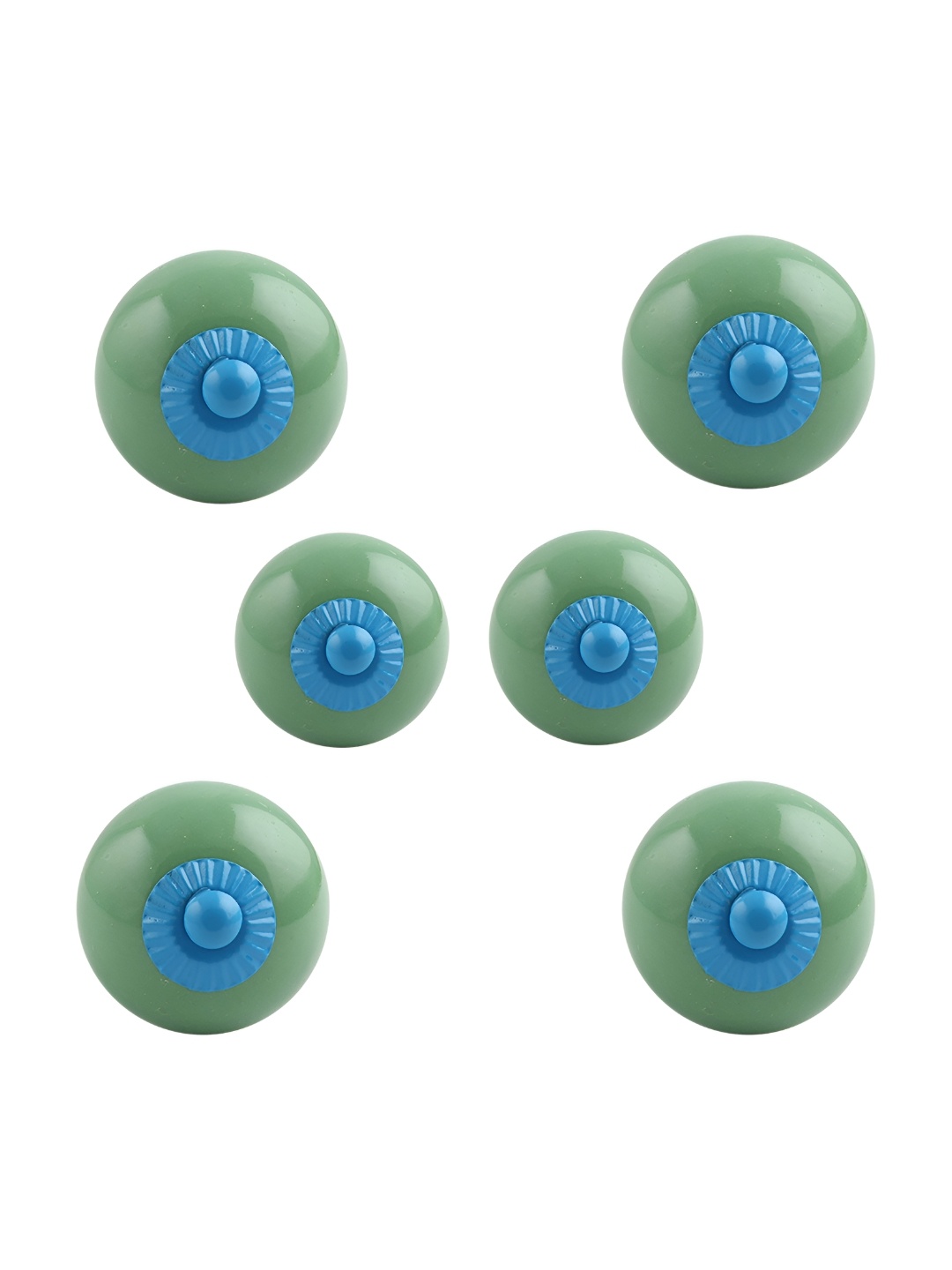 

Indianshelf Green & Blue 6 Pieces Textured Ceramic Knobs