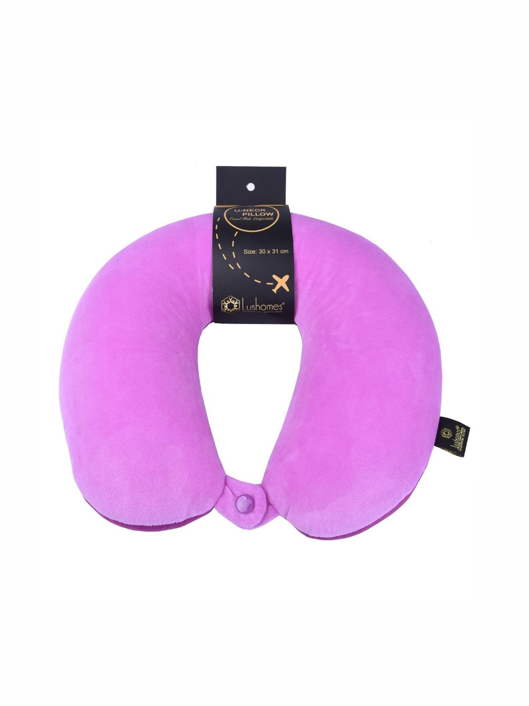

Lushomes Purple Polyester Travel Pillow