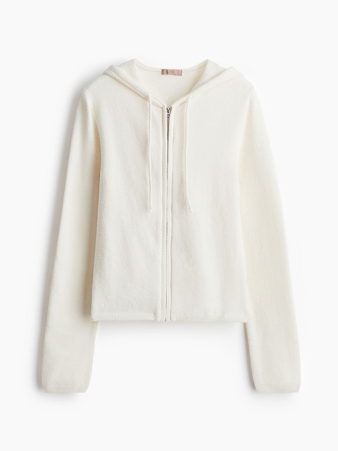 

H&M Women Zip-Through Chenille Hoodie, White