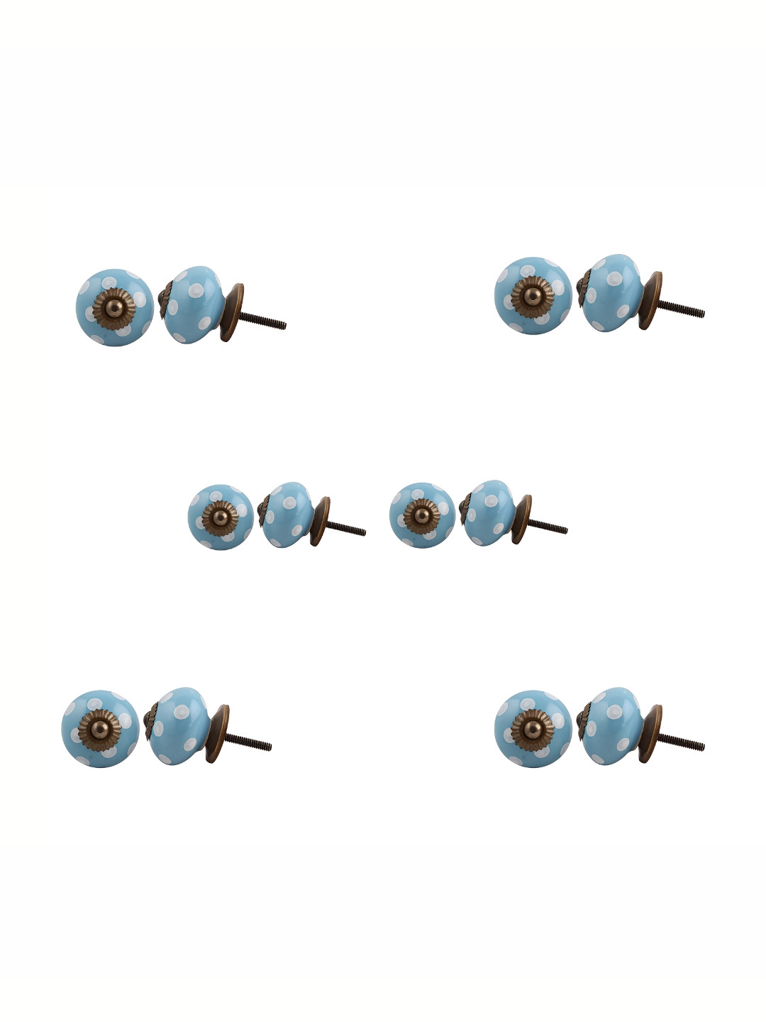 

Indianshelf 6-Pcs Blue & White Printed Ceramic Knobs