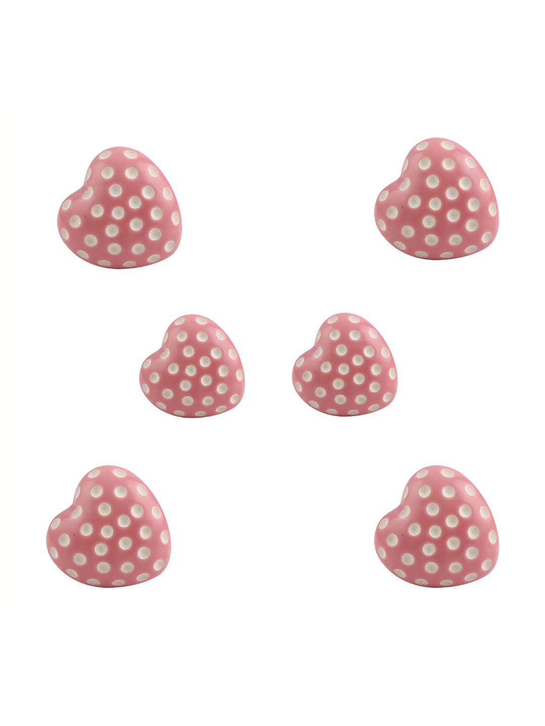 

Indianshelf 6-Pcs Pink & White Printed Ceramic Knobs