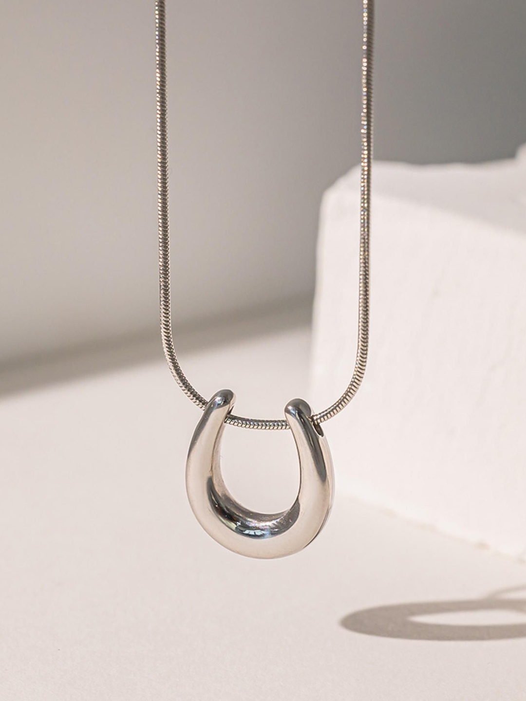 

MYKI Silver-Plated Geometric Pendants with Chains