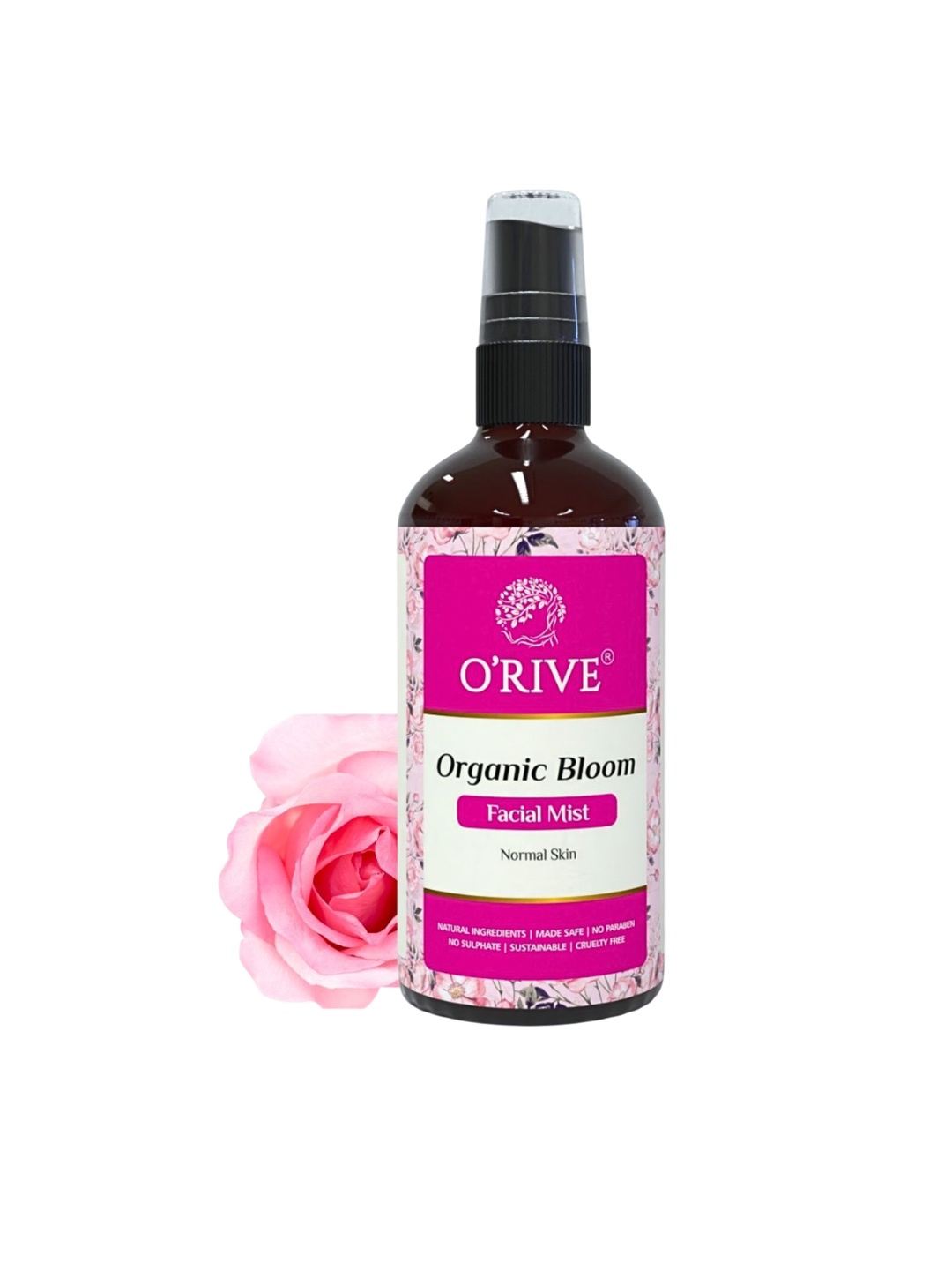 

ORIVE ORGANICS Bloom Facial Mist With Rose - 100 ml, Transparent