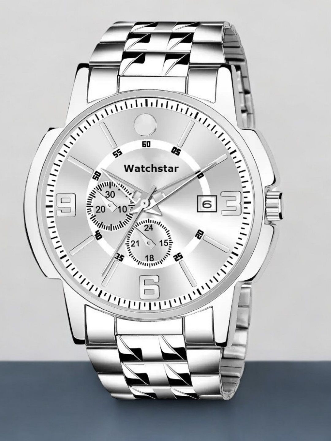 

WATCHSTAR Men Dial & Stainless Steel Straps Analogue Watch 3D Silver