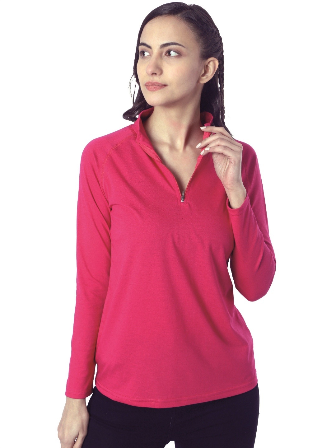 

London Hills Women Turtle Neck T-shirt, Pink