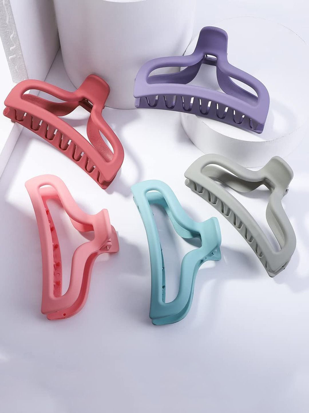 

KRENOZ Women Set of 5 Claw Clip, Pink