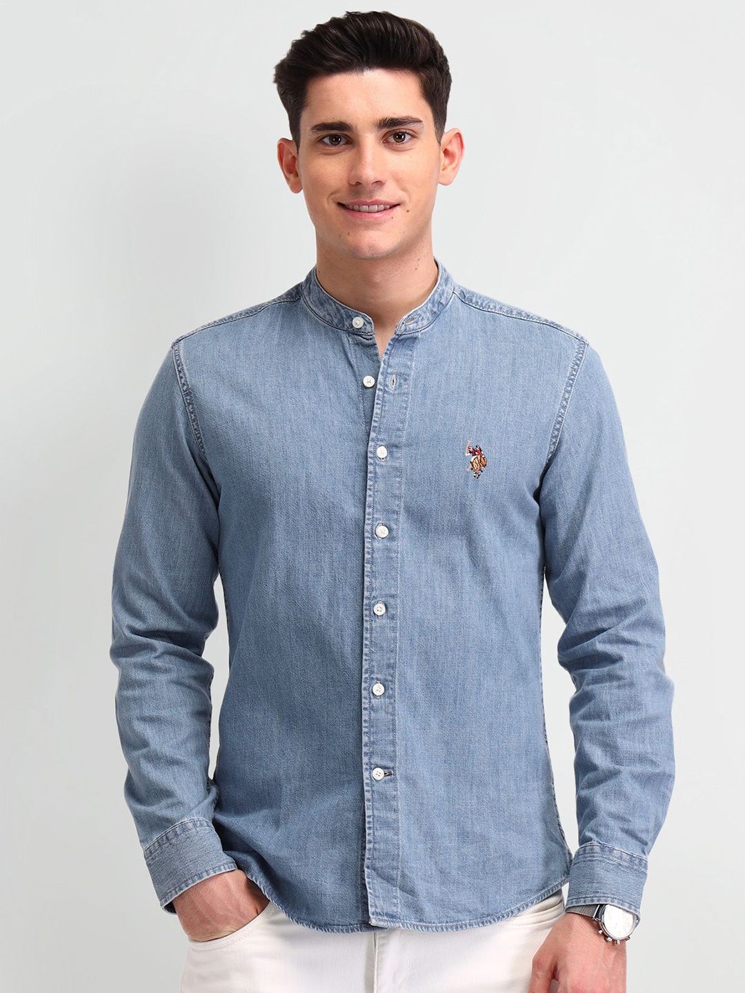 

U.S. Polo Assn. Denim Co. Men Classic Opaque Casual Shirt, Blue