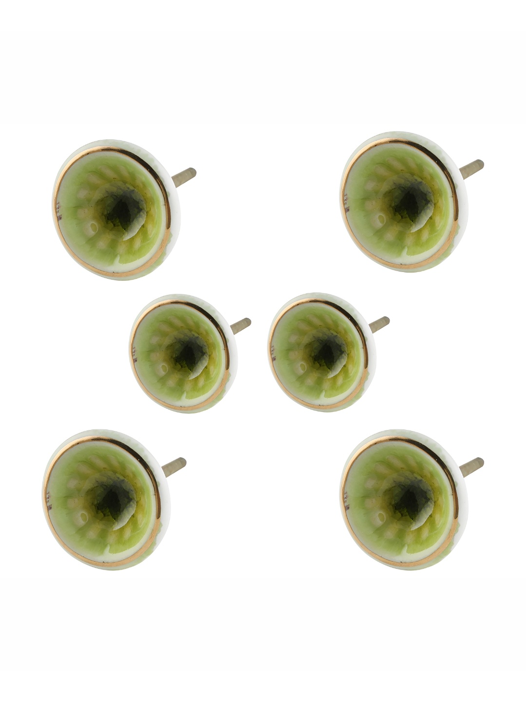 

Indianshelf Lime Green 6 Pieces Round Ceramic Knobs