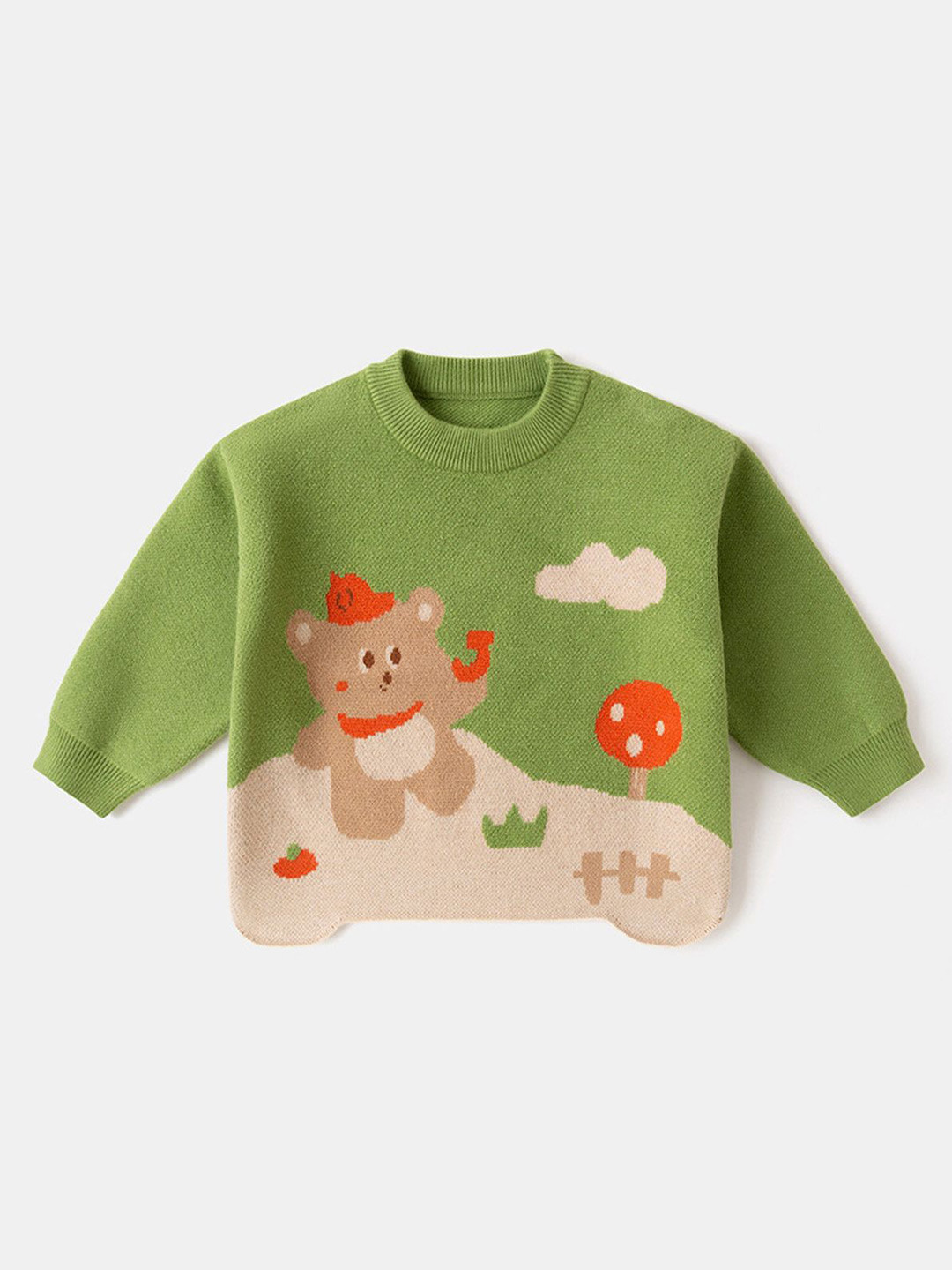 

LULU & SKY Girls Printed Pullover, Green