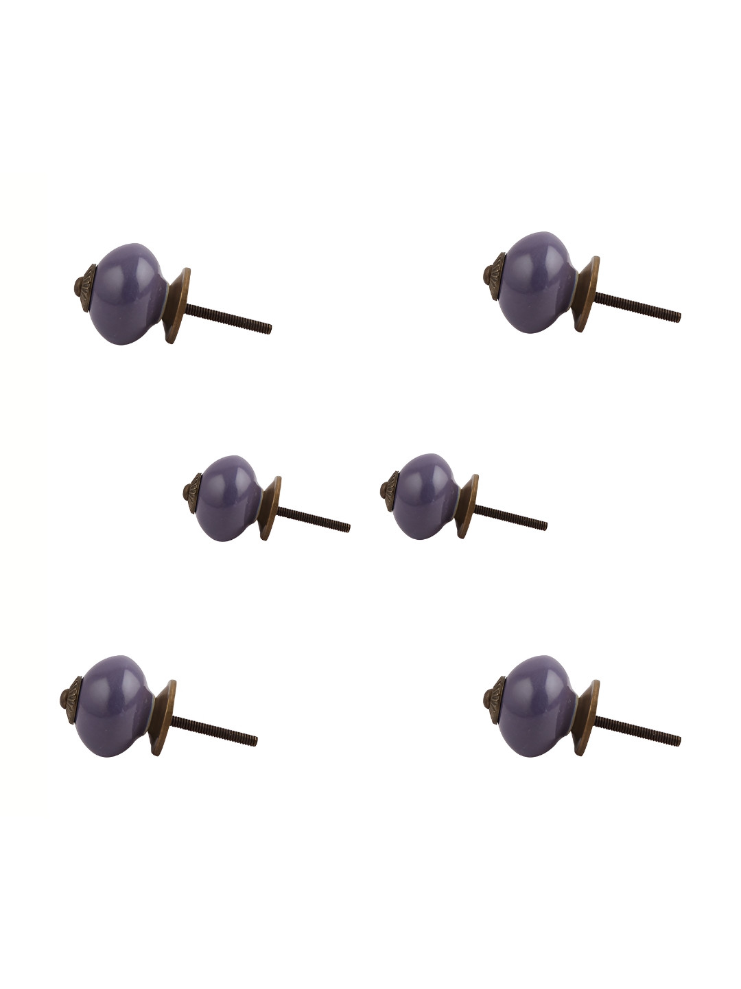 

Indianshelf 6-Pcs Violet Ceramic Round Knobs
