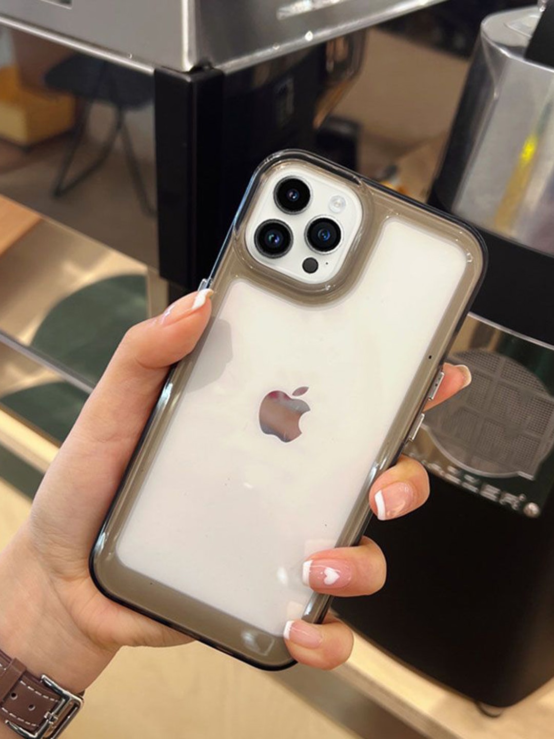 

Luxury Kase Solid Printed iPhone 12 Pro Back Case Mobile Accessories, Grey