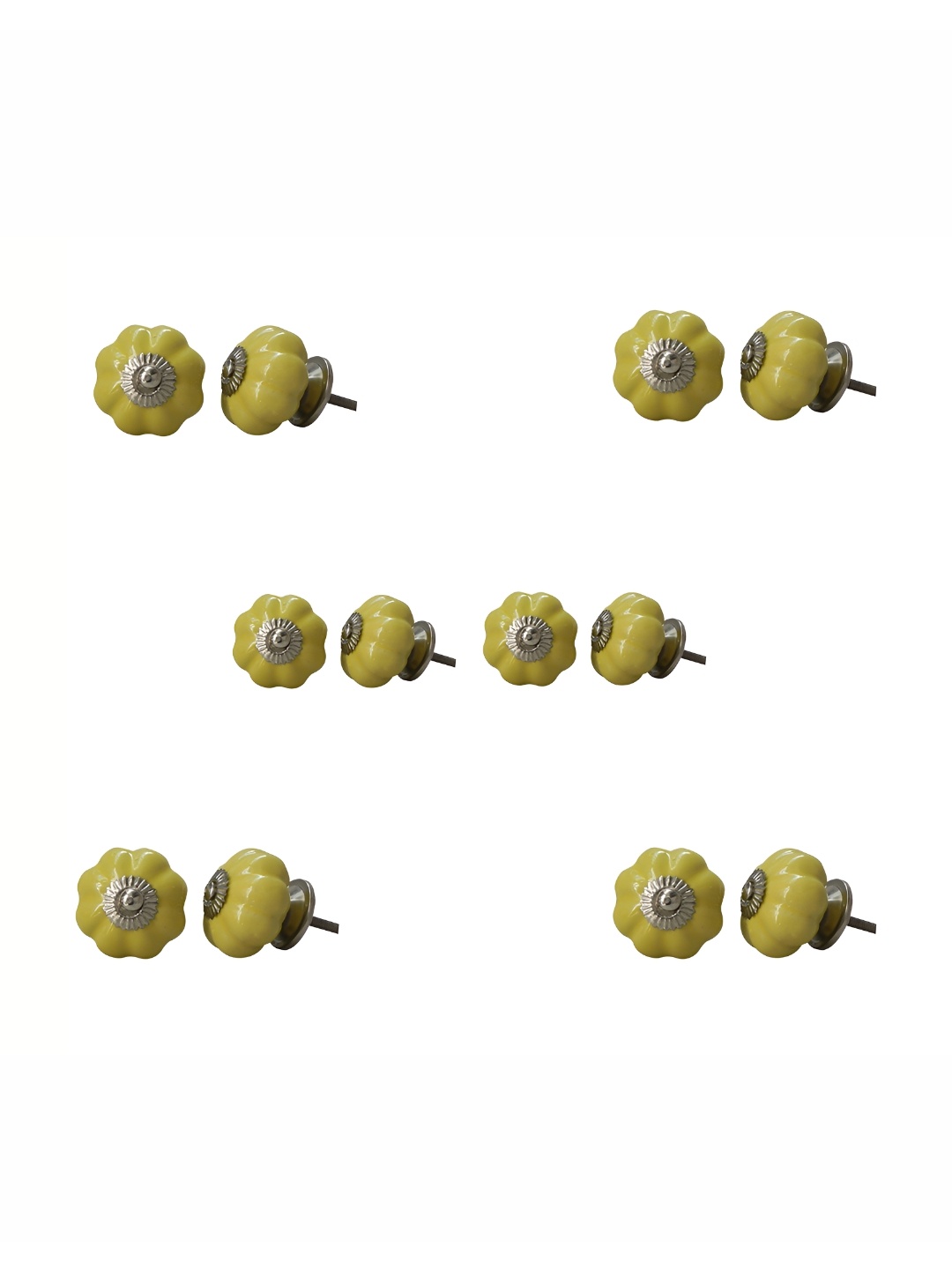 

Indianshelf Yellow 6 Pieces Ceramic Pumpkin Pumpkin Knobs