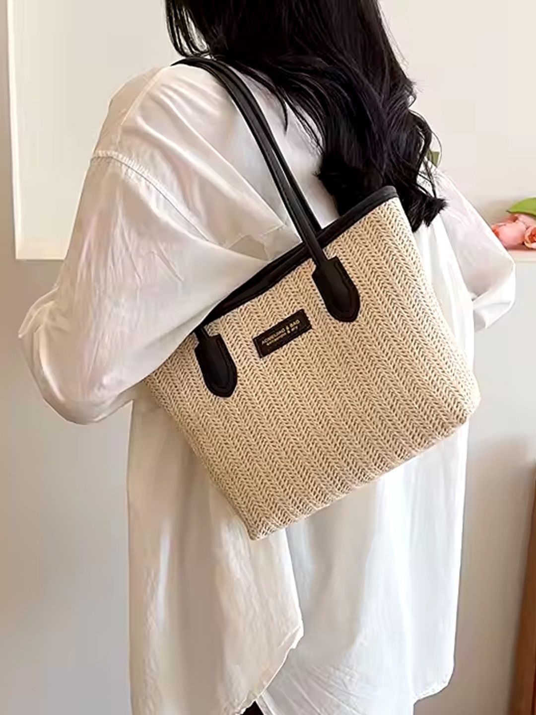 

StyleCast Beige Textured Structured Shoulder Bag