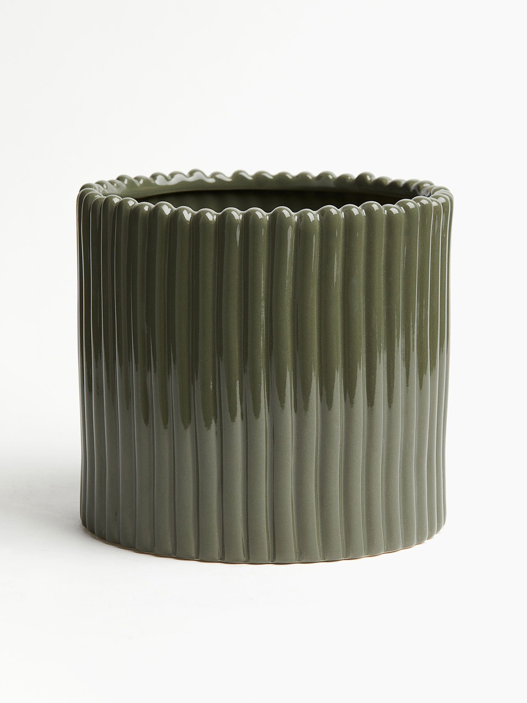 

H&M Green Large Stoneware Plant Pot