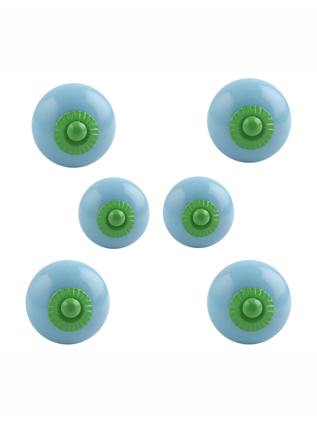 

Indianshelf Blue & Green 6 Pieces Printed Ceramic Knobs
