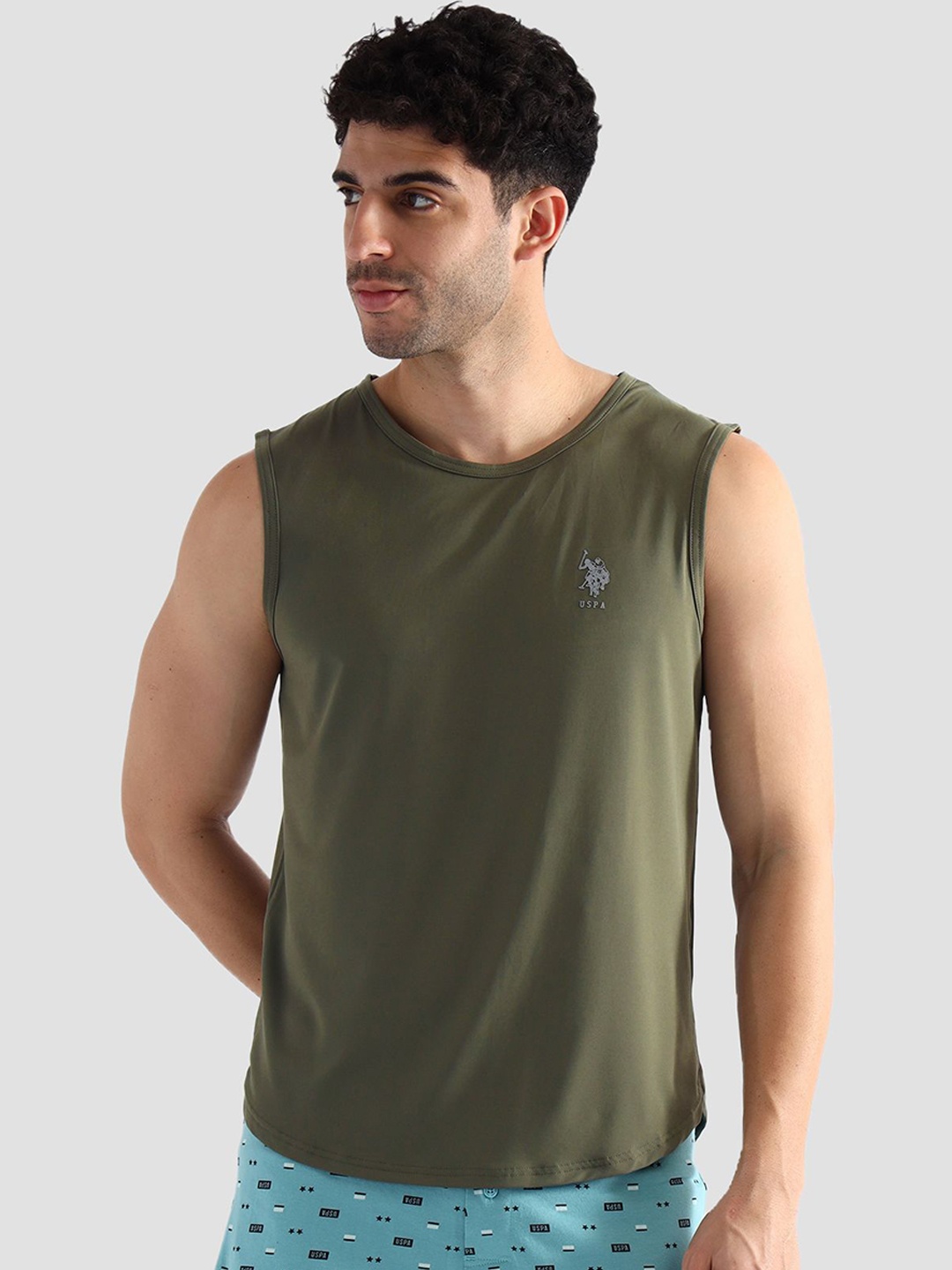 

U.S. Polo Assn. Round Neck Innerwear Vests OEV07-G03-PL, Olive