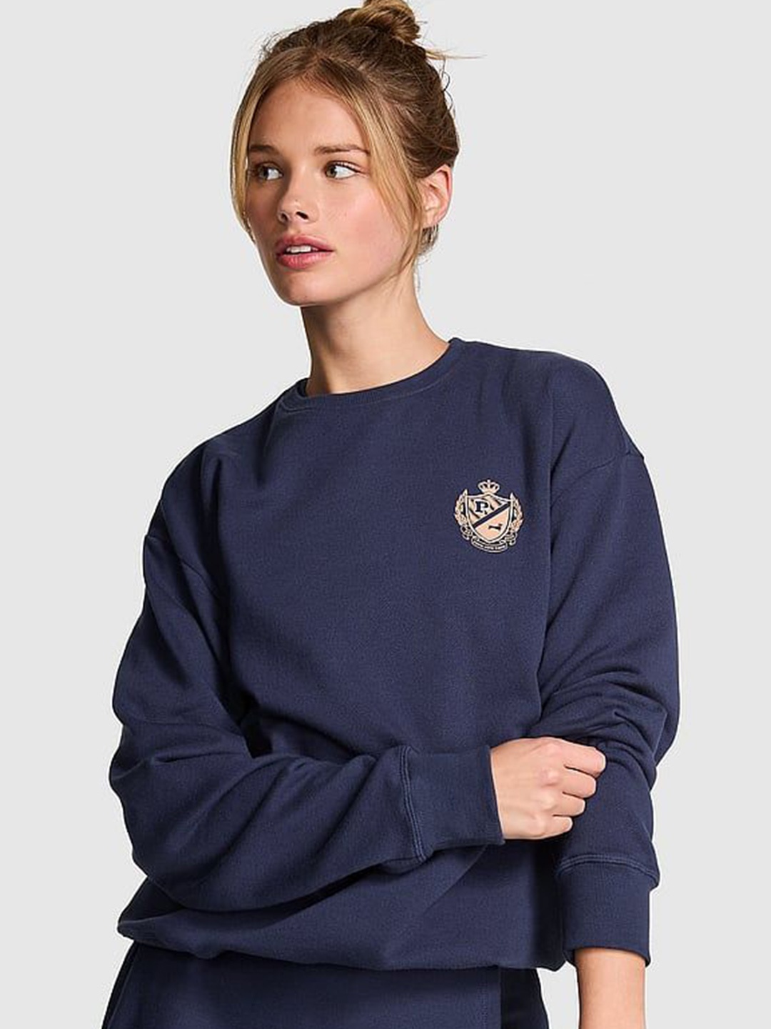 

Victoria's Secret Women Cotton Sweatshirt, Blue