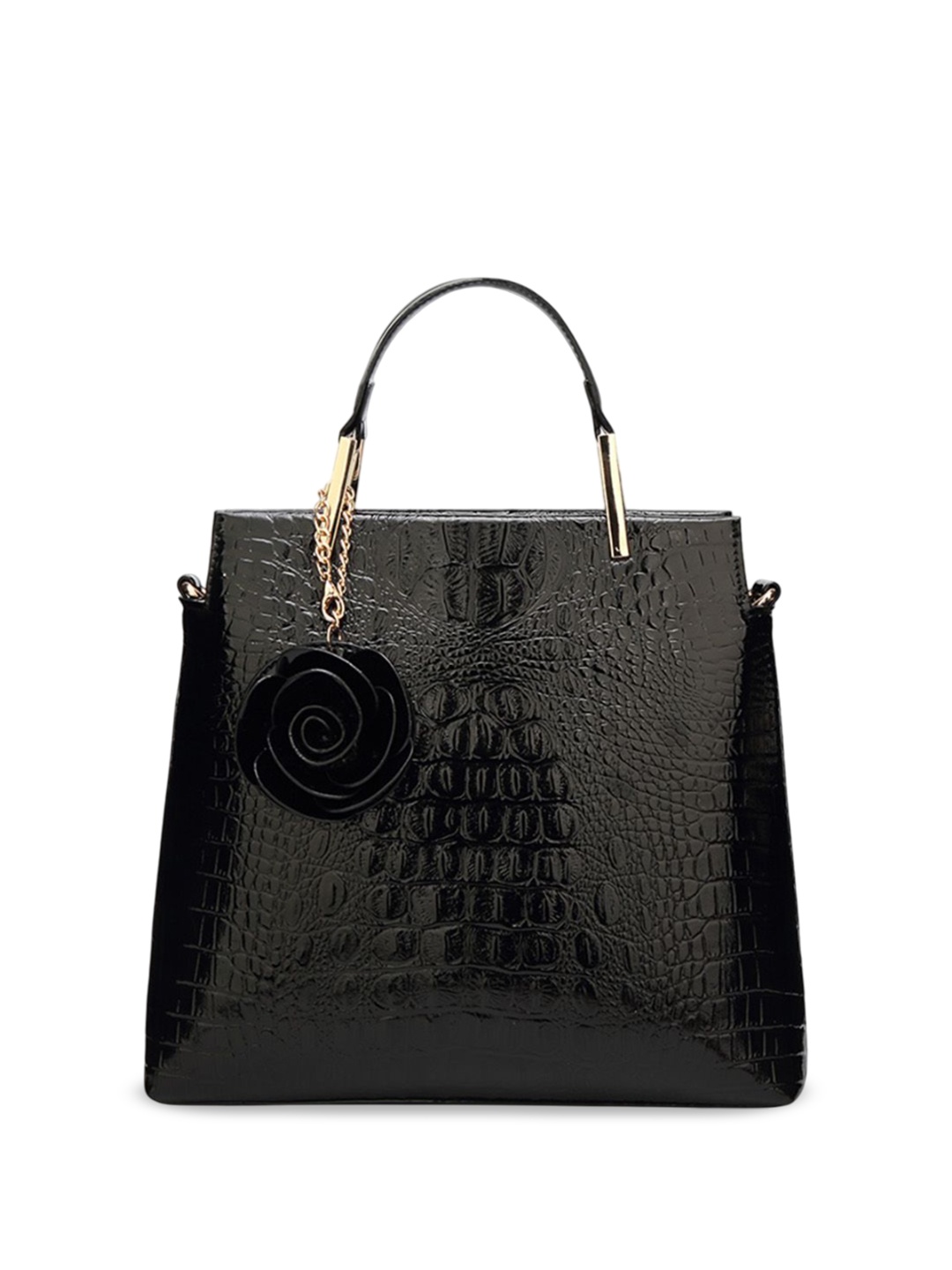 

RAVE PU Structured Handheld Bag with Tasselled, Black