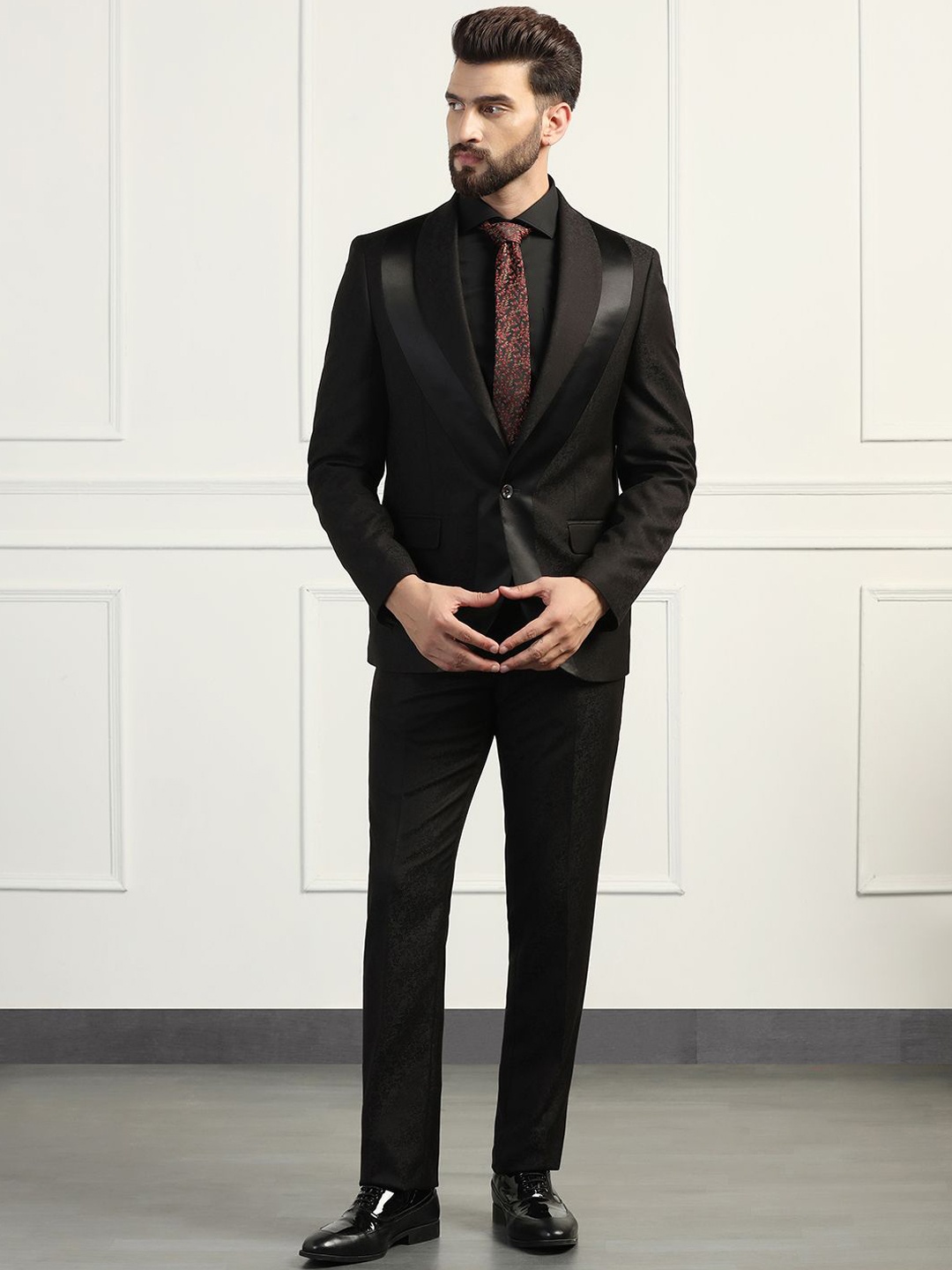 

Blackberrys Men Slim-Fit Single-Breasted 2 Piece Formal Suit, Black