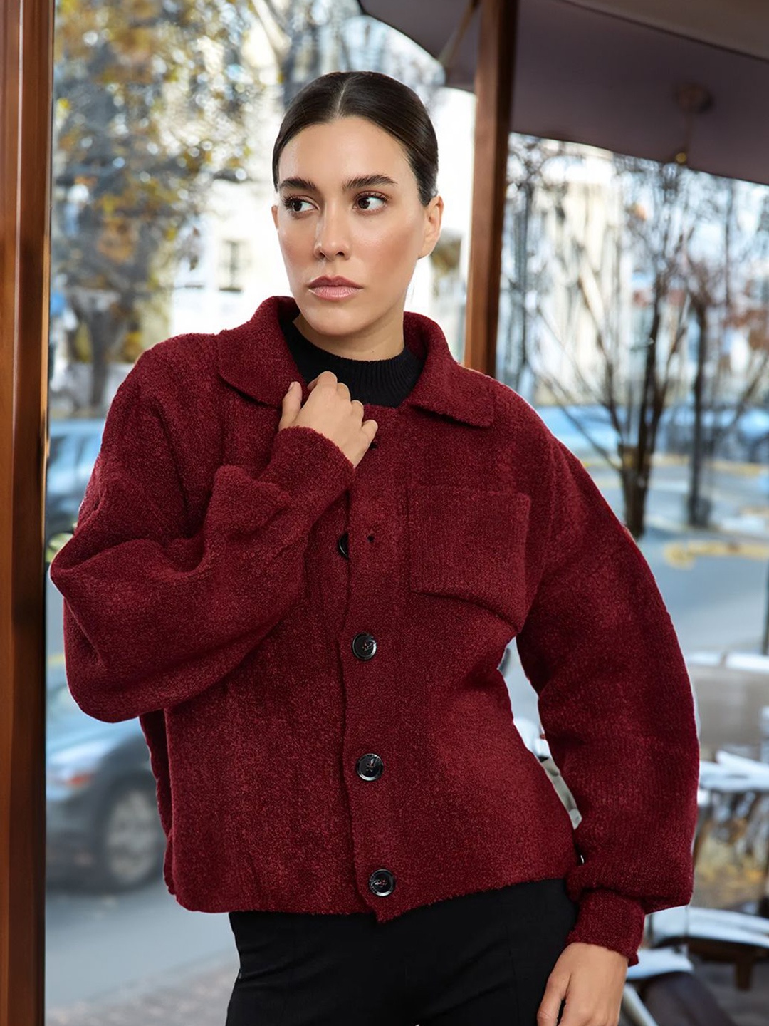 

Trendyol Women Cardigan, Maroon