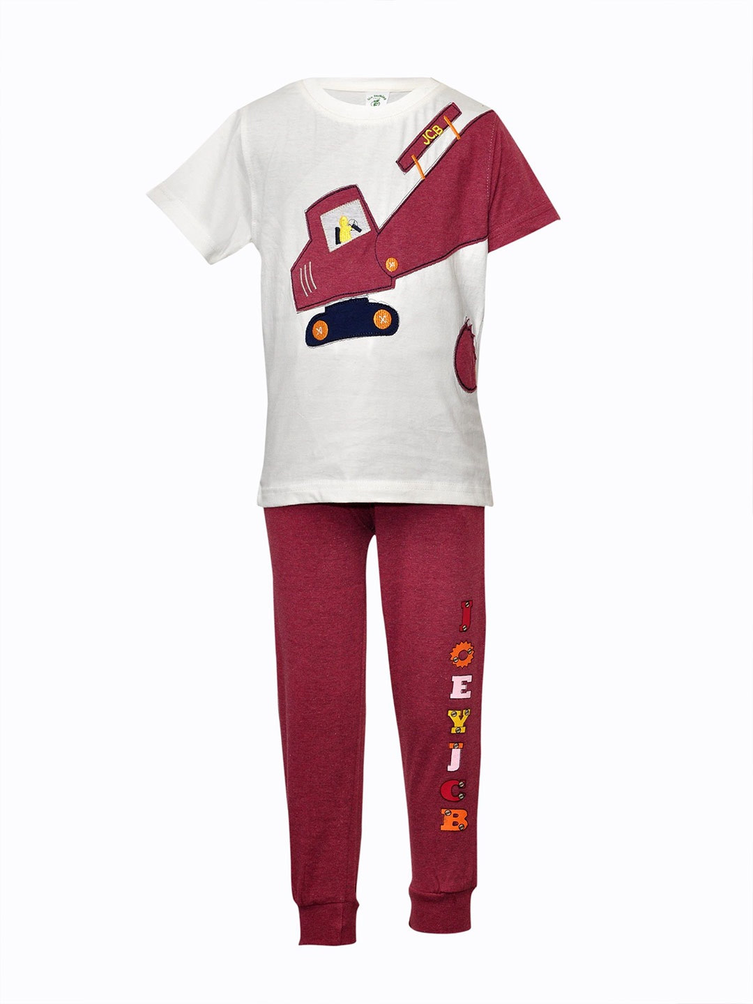 

BAESD Boys Printed T-shirt with Trousers, White