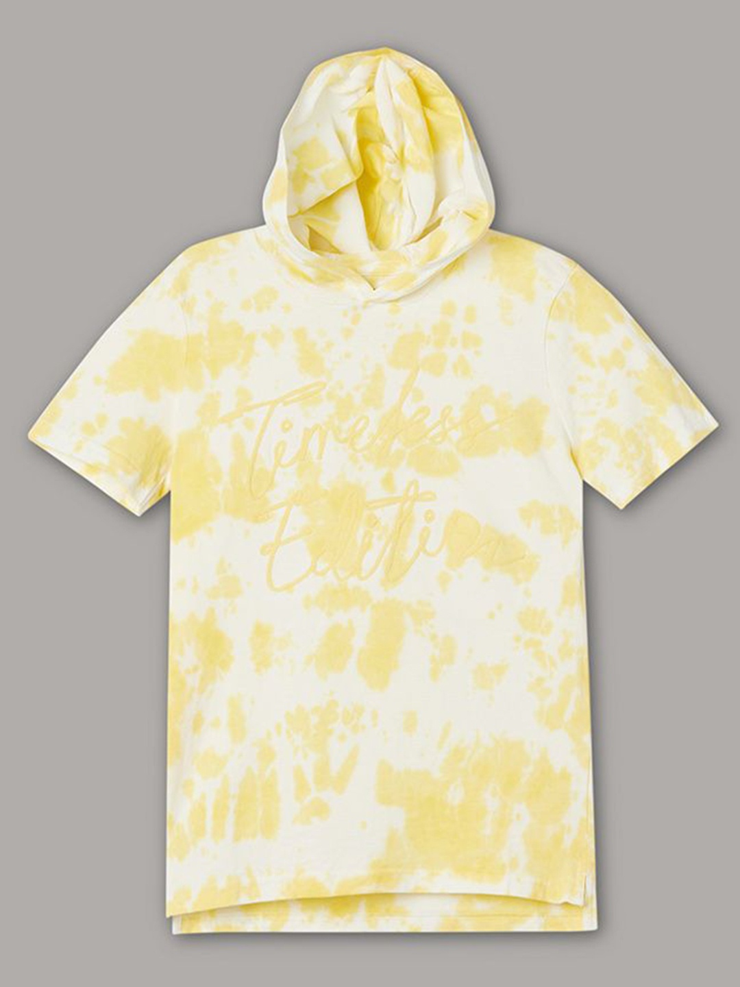 

Fame Forever by Lifestyle Boys Hooded Raw Edge T-shirt, Yellow