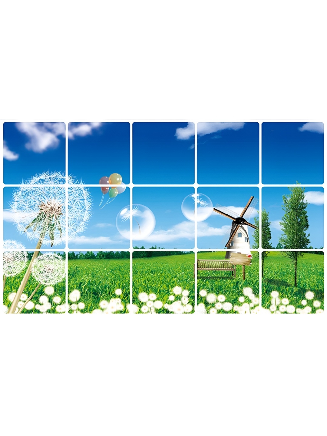 

Asian royal Blue & Green Printed Waterproof Wall Sticker