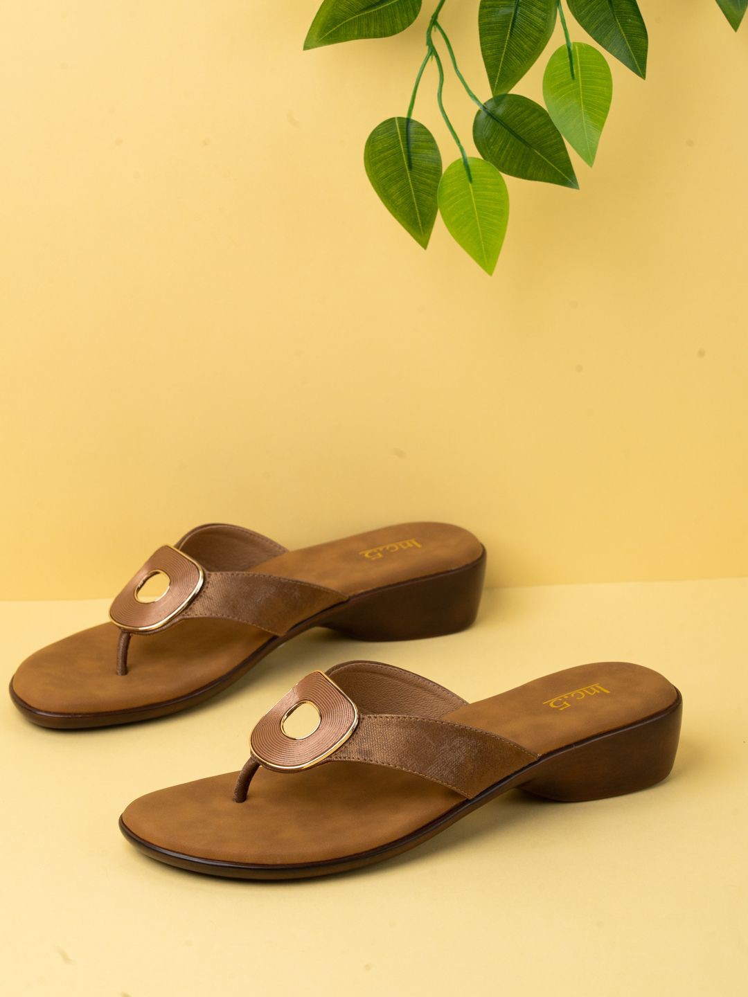 

Inc 5 Women Open Toe Block Heel Sandals, Tan
