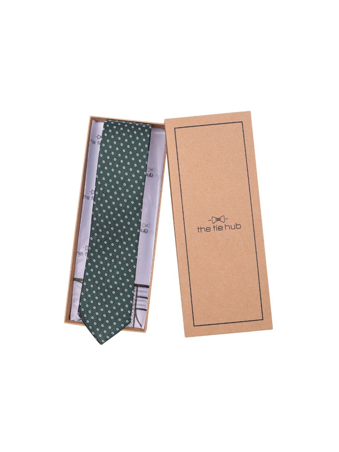 

The Tie Hub Men Printed Skinny Tie, Green