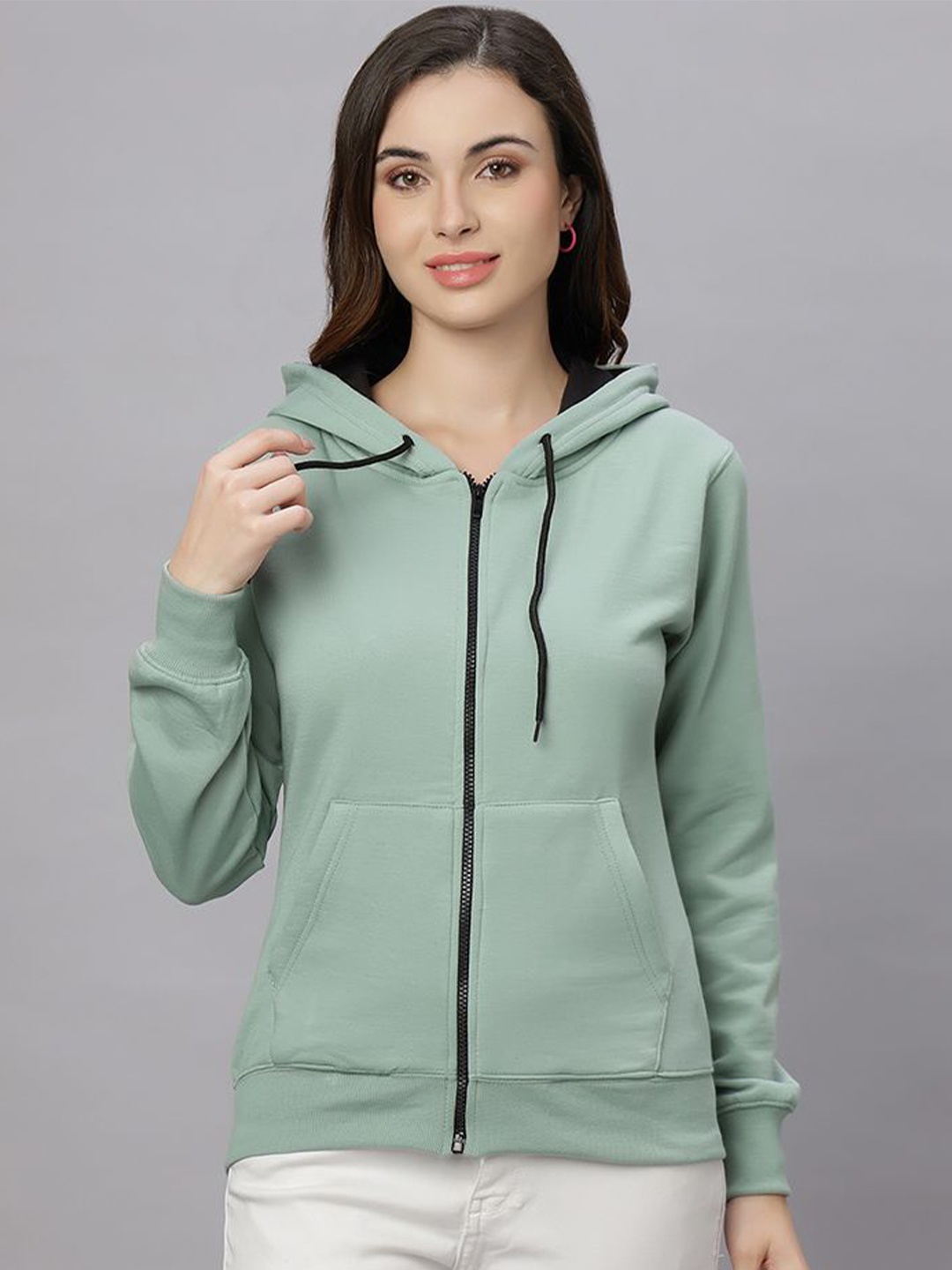 

Wear Your Opinion Women's Regular Zipper Hoodie Sweatshirt, Sea green