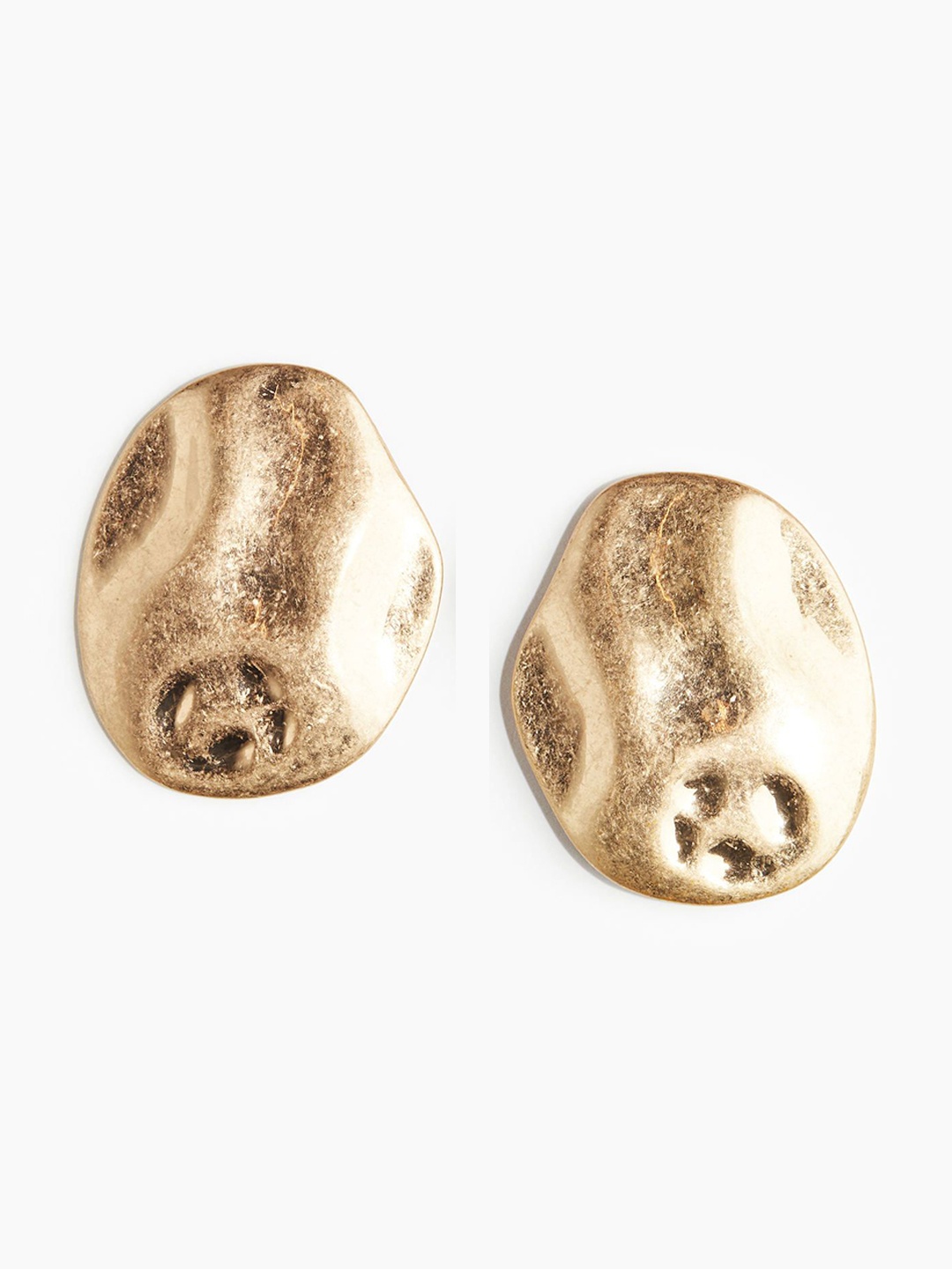 

H&M Hammered Earrings, Yellow