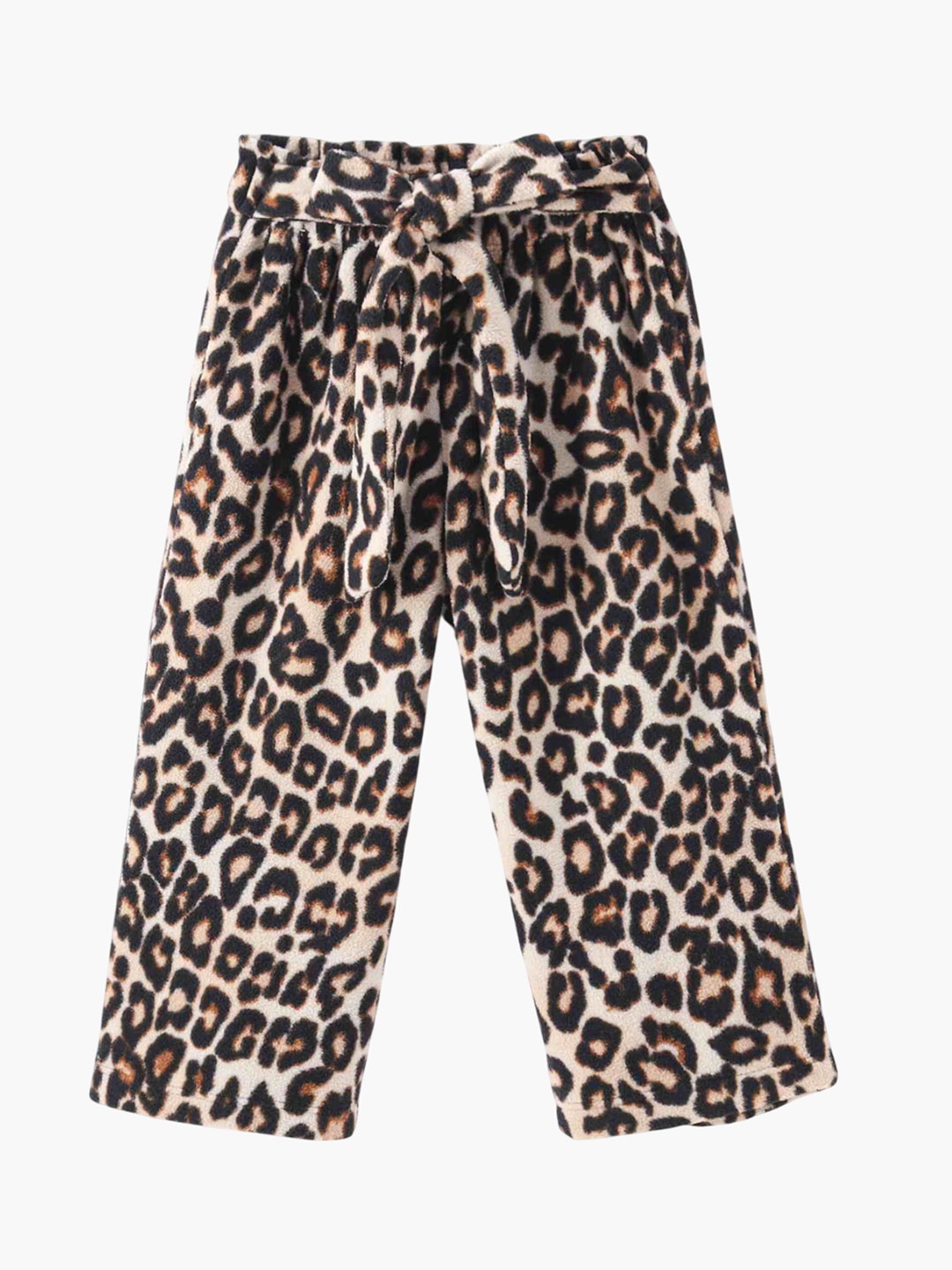 

CrayonFlakes Girls Animal Printed Flared Mid-Rise Wide Leg Trousers, Brown