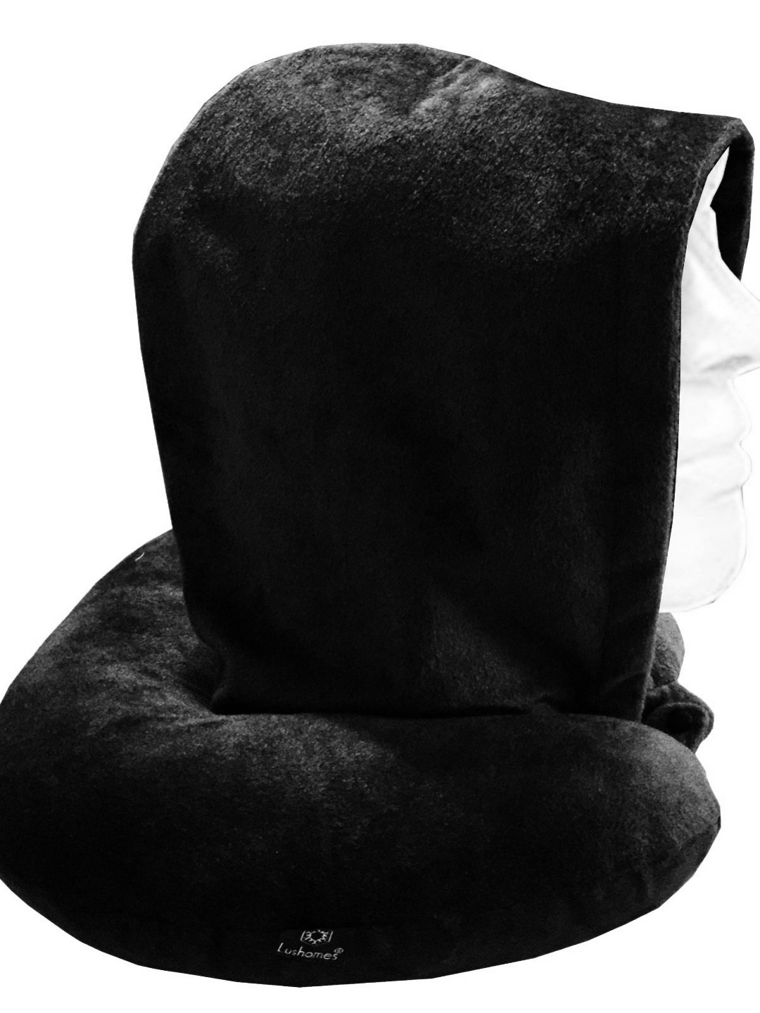 

Lushomes Black Polyester Travel Pillow