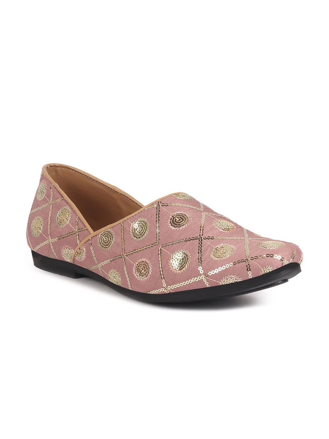 

FAUSTO Men Printed Mojaris, Pink