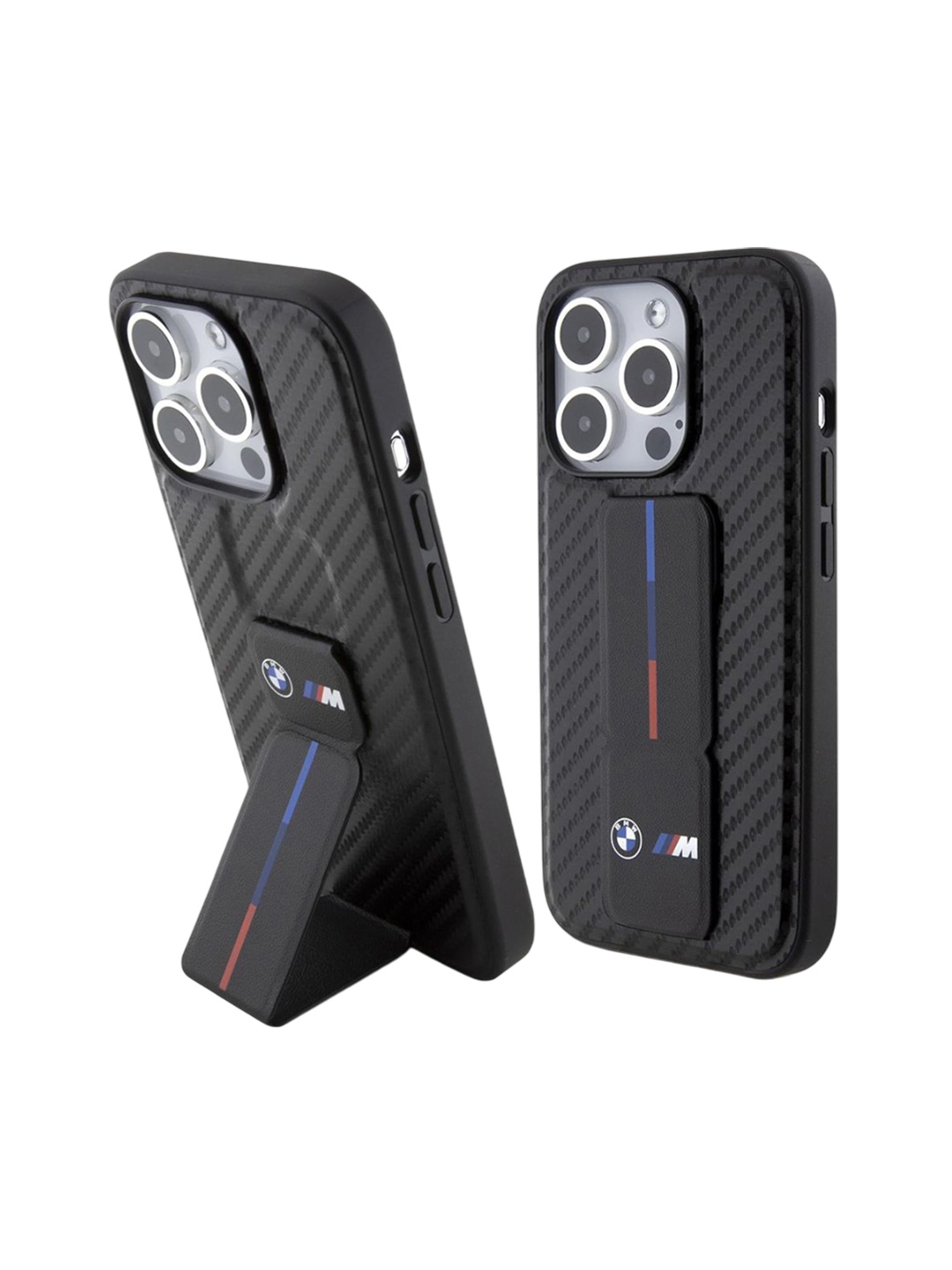 

CG MOBILE Bmw M Black Iphone 15 Pro Hc Grip Stand Pu Smooth and Carbon Case