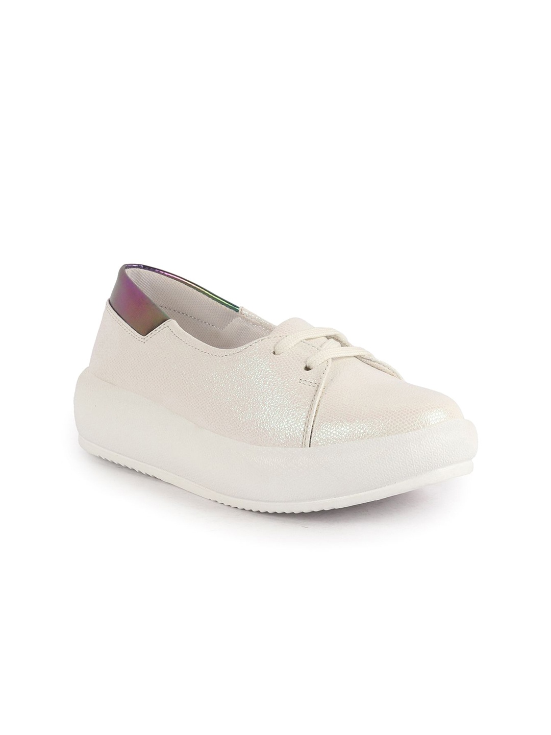 

FAUSTO Women Textured Slip-On Sneakers, White