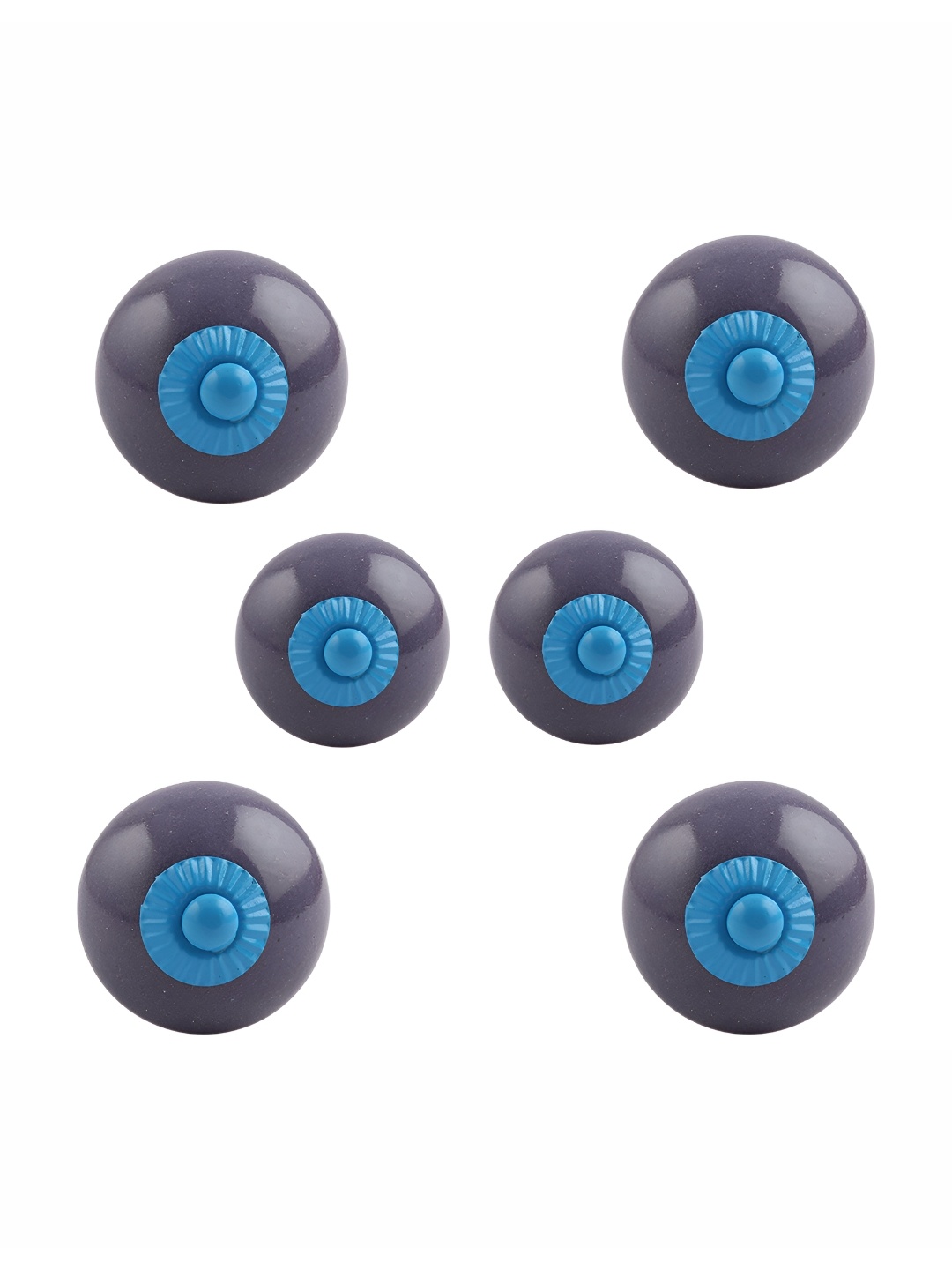 

Indianshelf Pink & Grey 6 Pieces Printed Ceramic Knobs, Purple