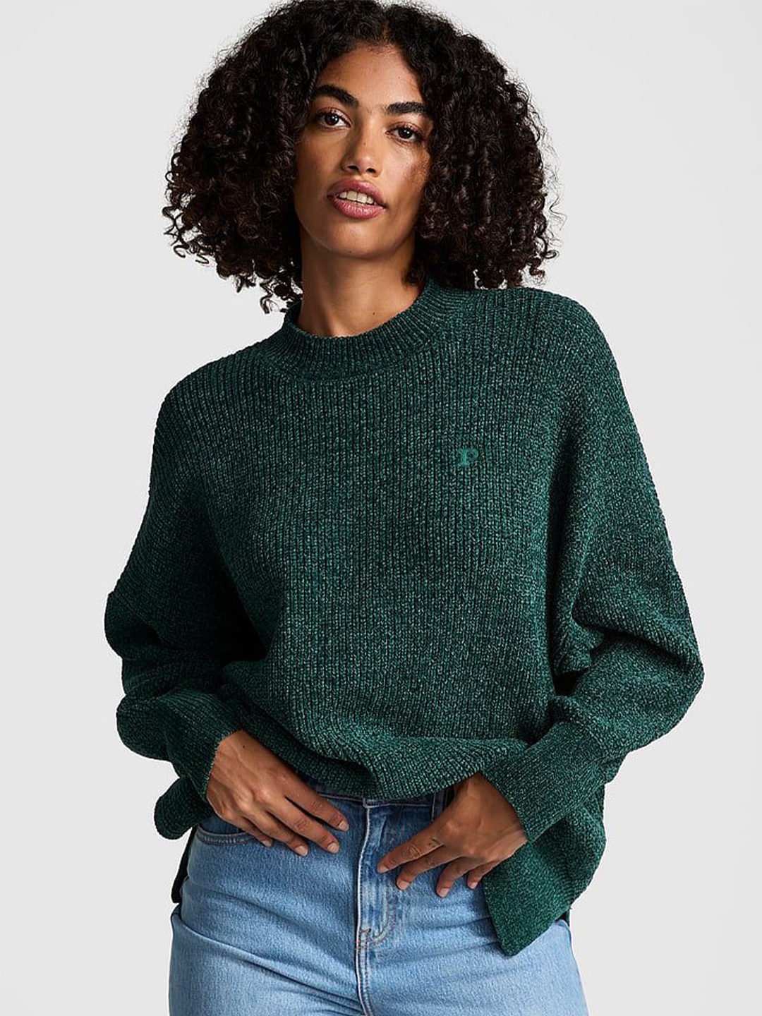 

Victoria's Secret Women Cable Knit Pullover, Green