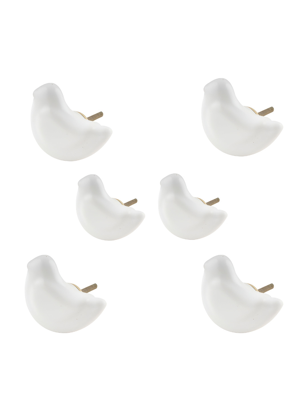 

Indianshelf White 6 Pieces Little Bird Ceramic Knobs