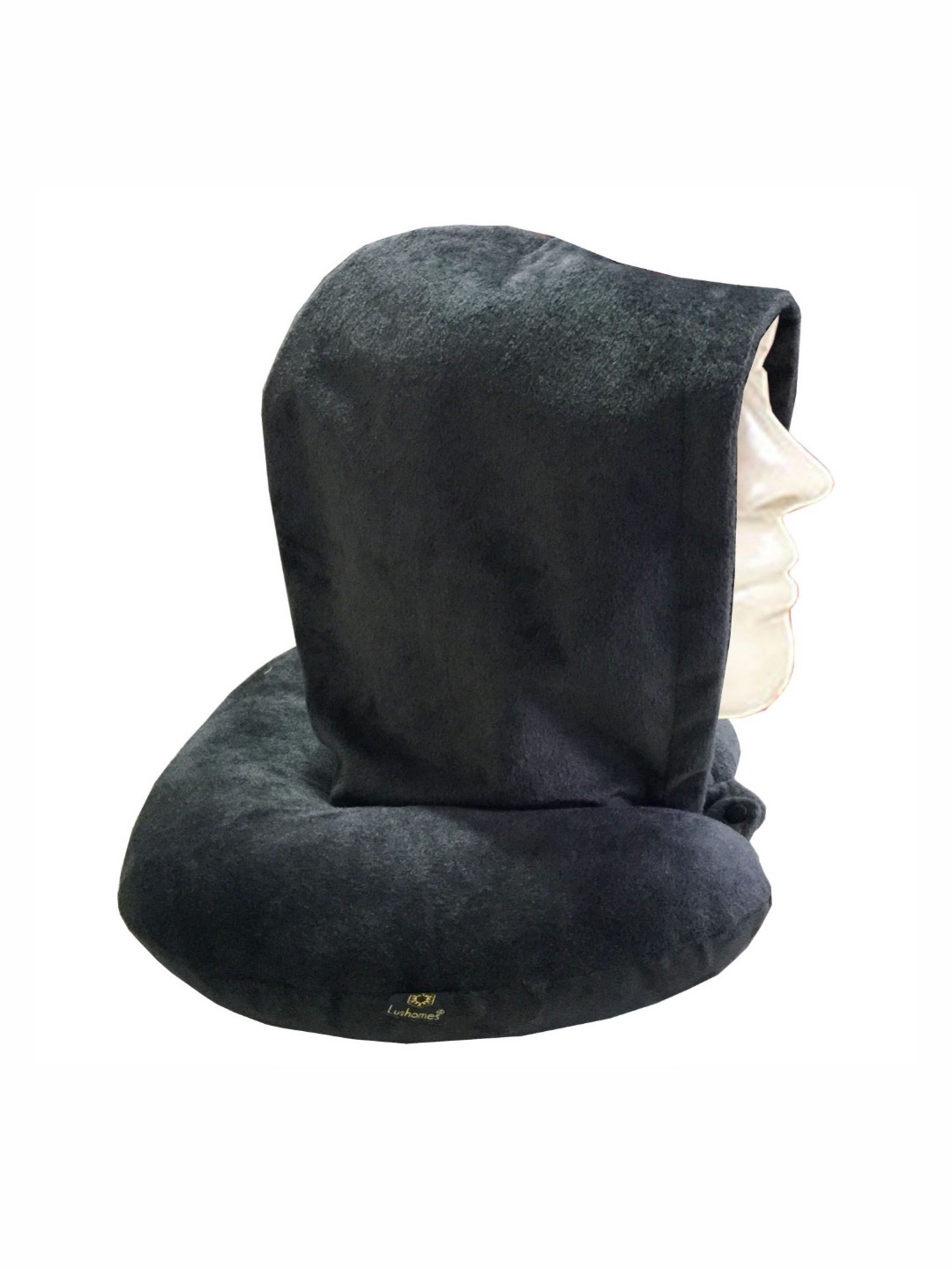 

Lushomes Grey Polyester Travel Pillow