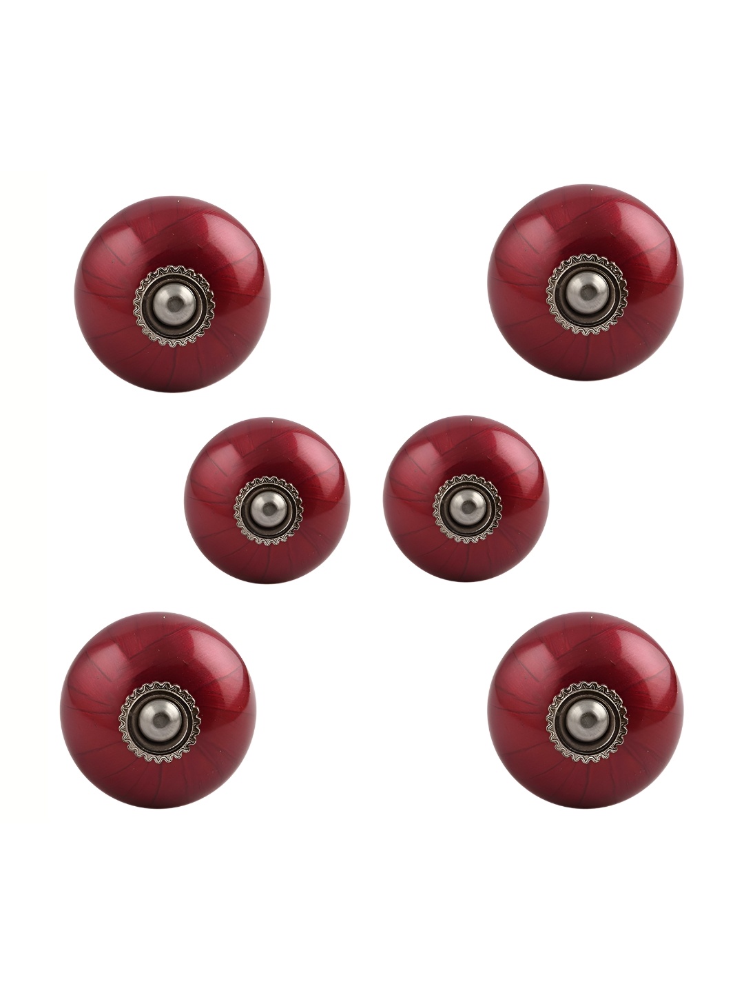 

Indianshelf 6-Pcs Red Printed Ceramic Knobs
