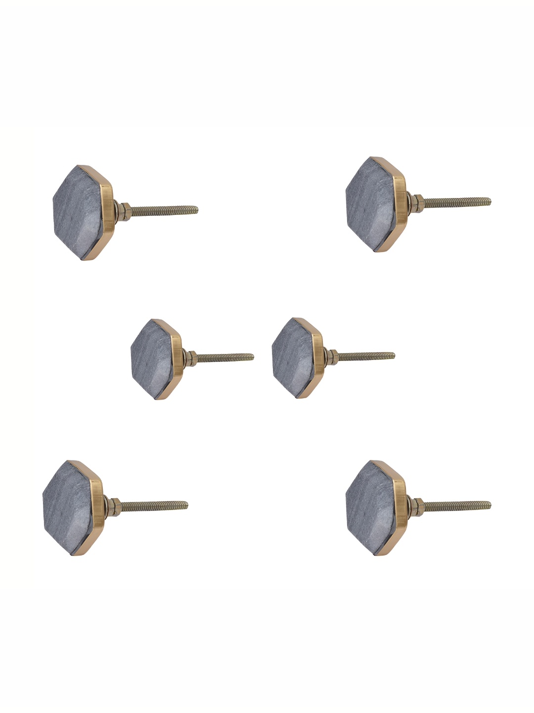 

Indianshelf 6-Pcs Grey Printed Ceramic Knobs