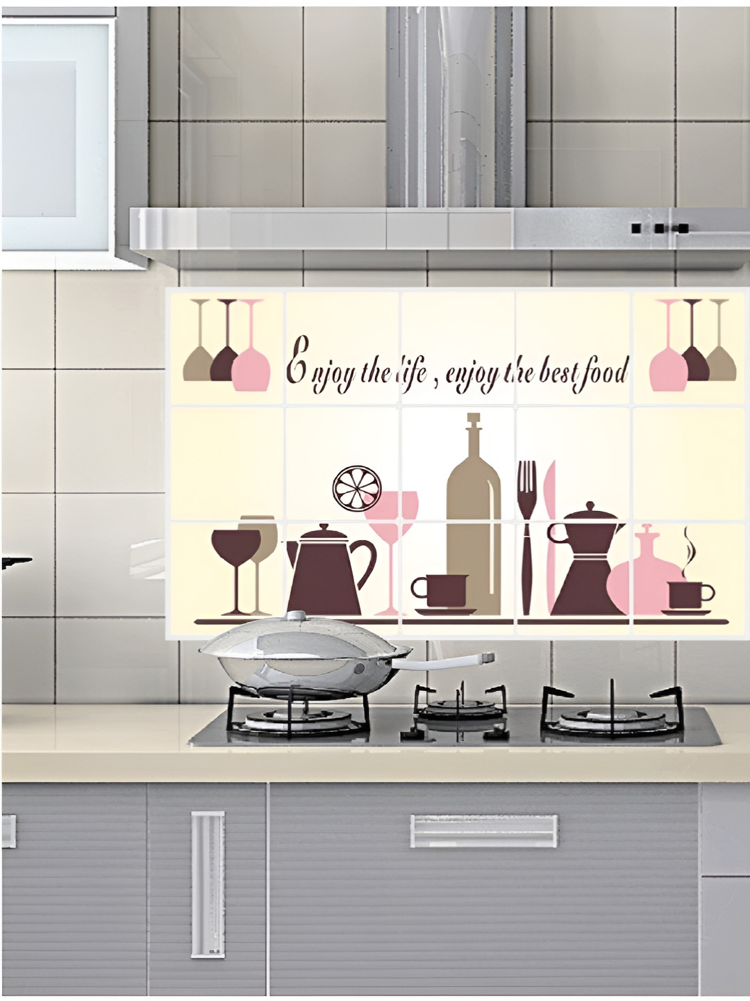 

Asian royal Pink & Beige Printed Water Proof Wall Sticker