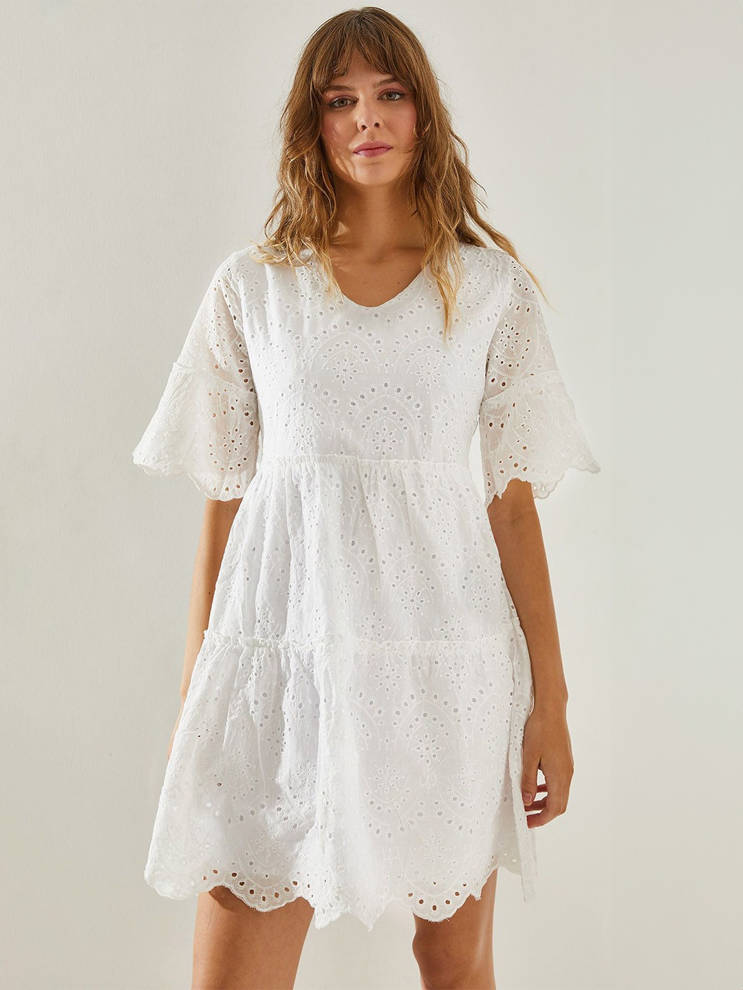 

Trendyol Flared Sleeve A-Line Dress, Na