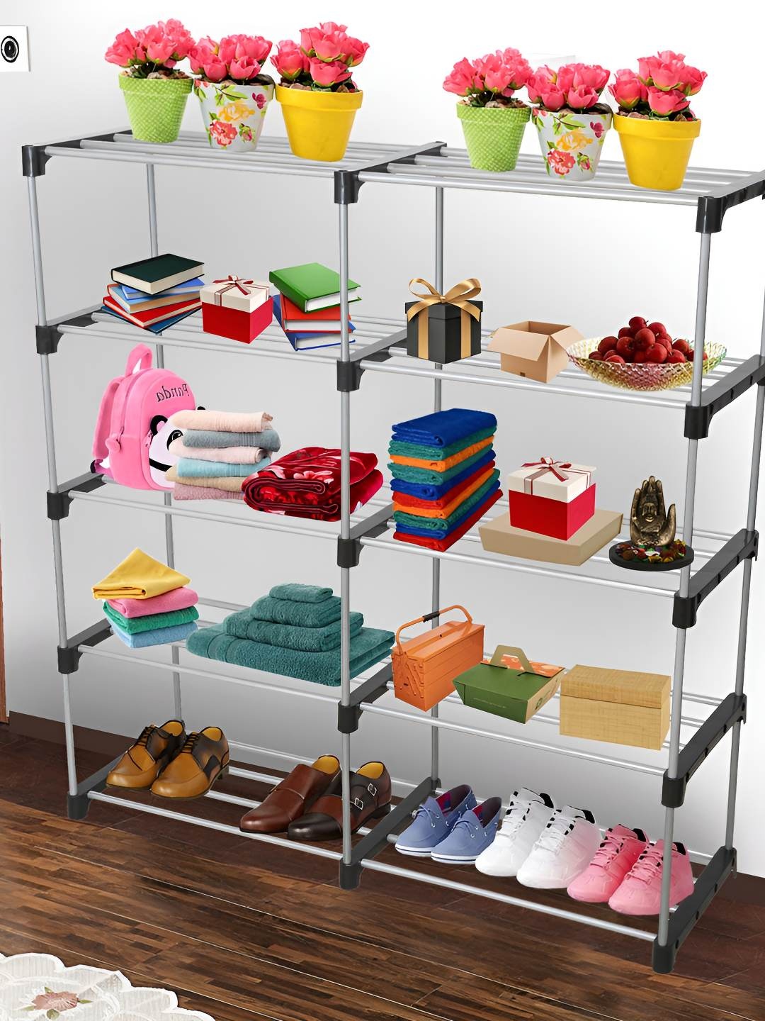 

Decent Hut 10 Shelves Portable Shoe Rack, Black