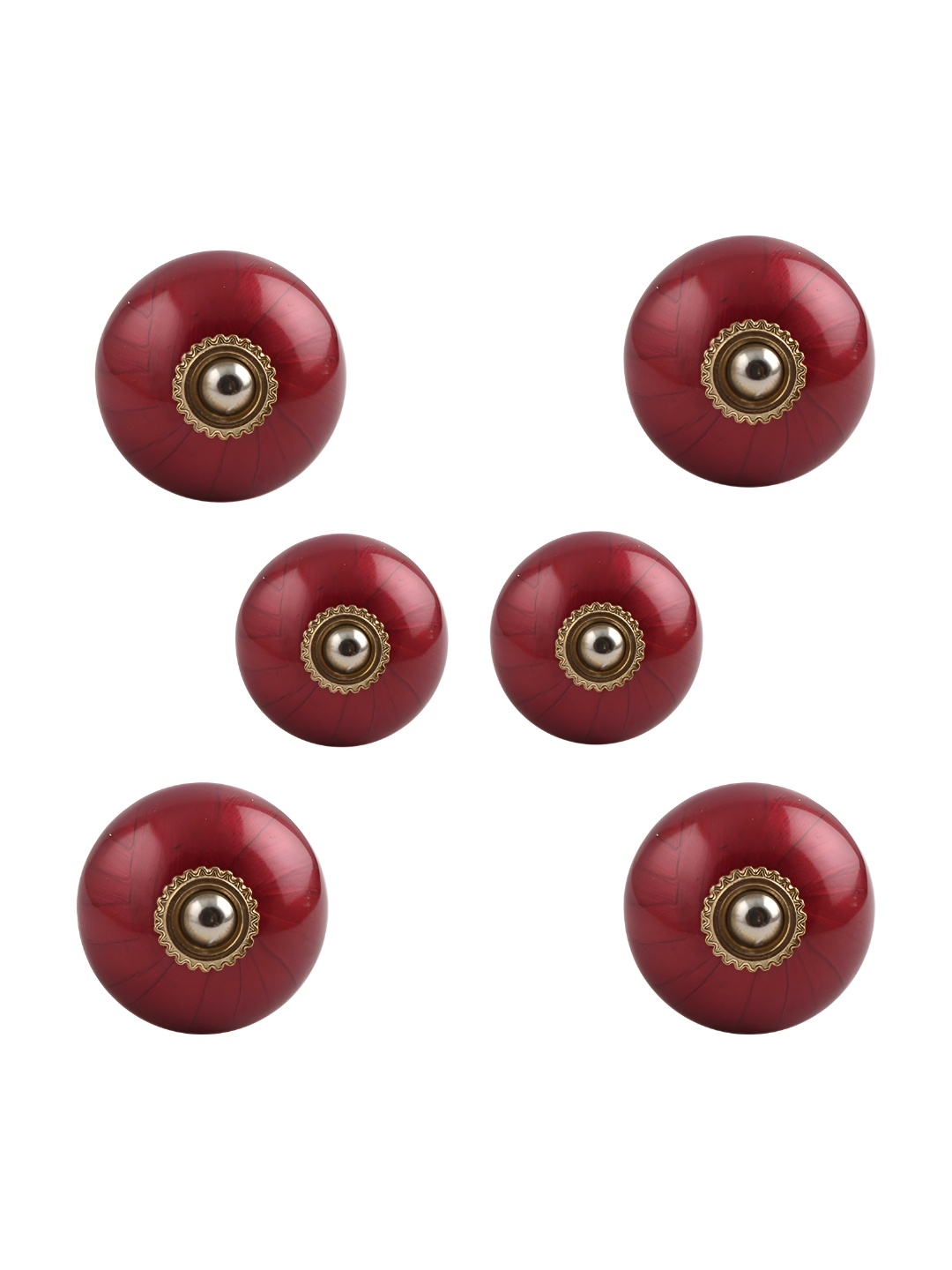 

Indianshelf 6-Pcs Red Printed Ceramic Knobs